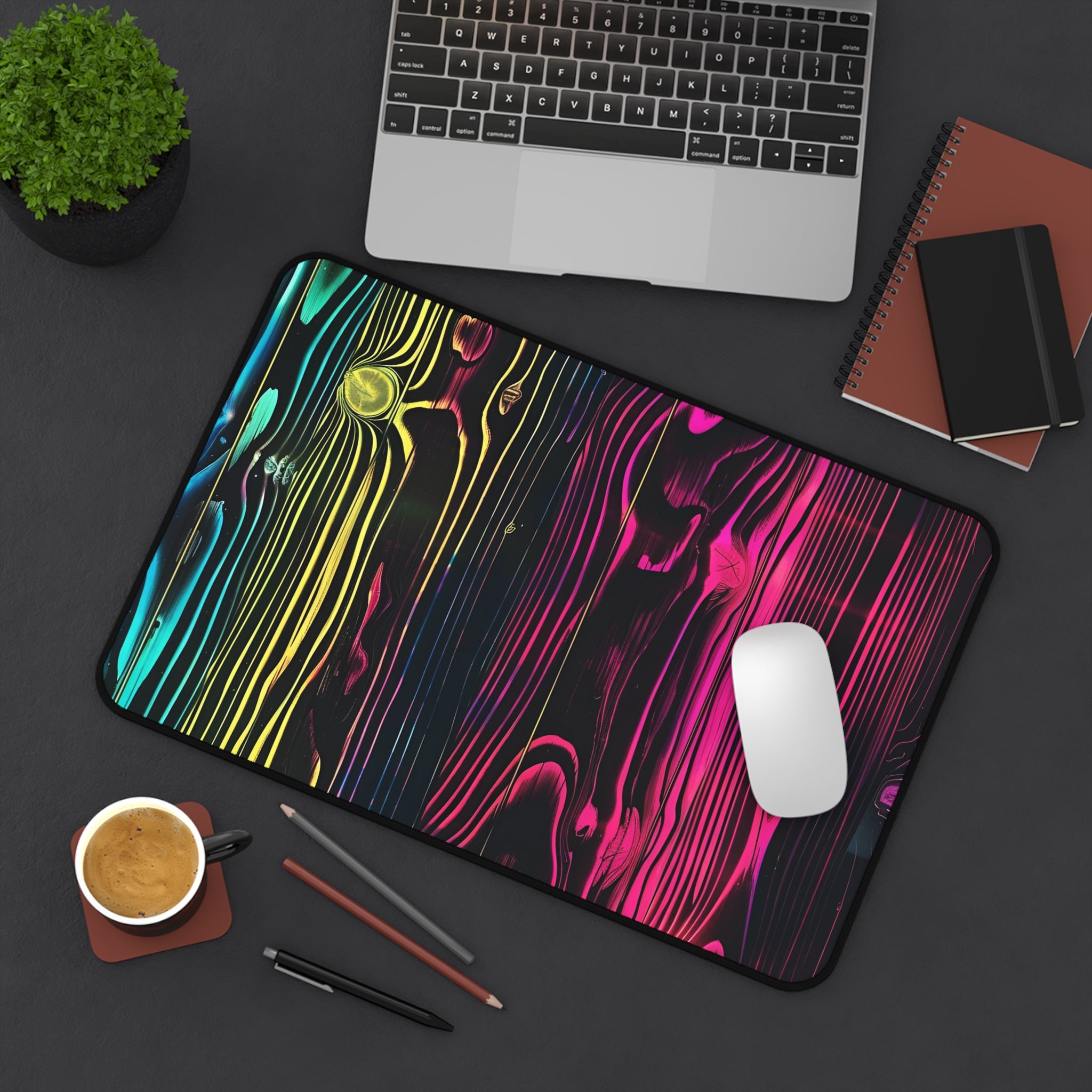 colorful-neon-wood-wall-large-desk-mat-gaming-mouse-pad-vibrant-desk-decor-rainbow-neon-wood-pattern-desk-mat