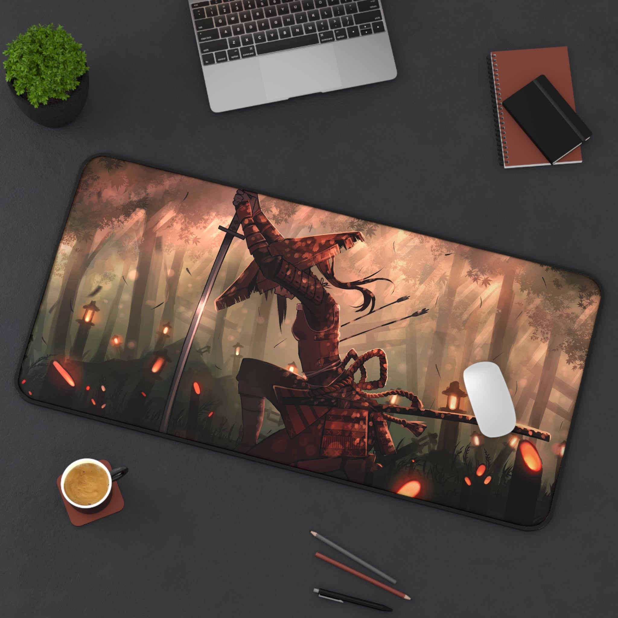 anime-samurai-girl-warrior-mouse-pad-japanese-katana-red-samurai-warrior-desk-mat-japanese-anime-girl-samurai-desk-pad-anime-