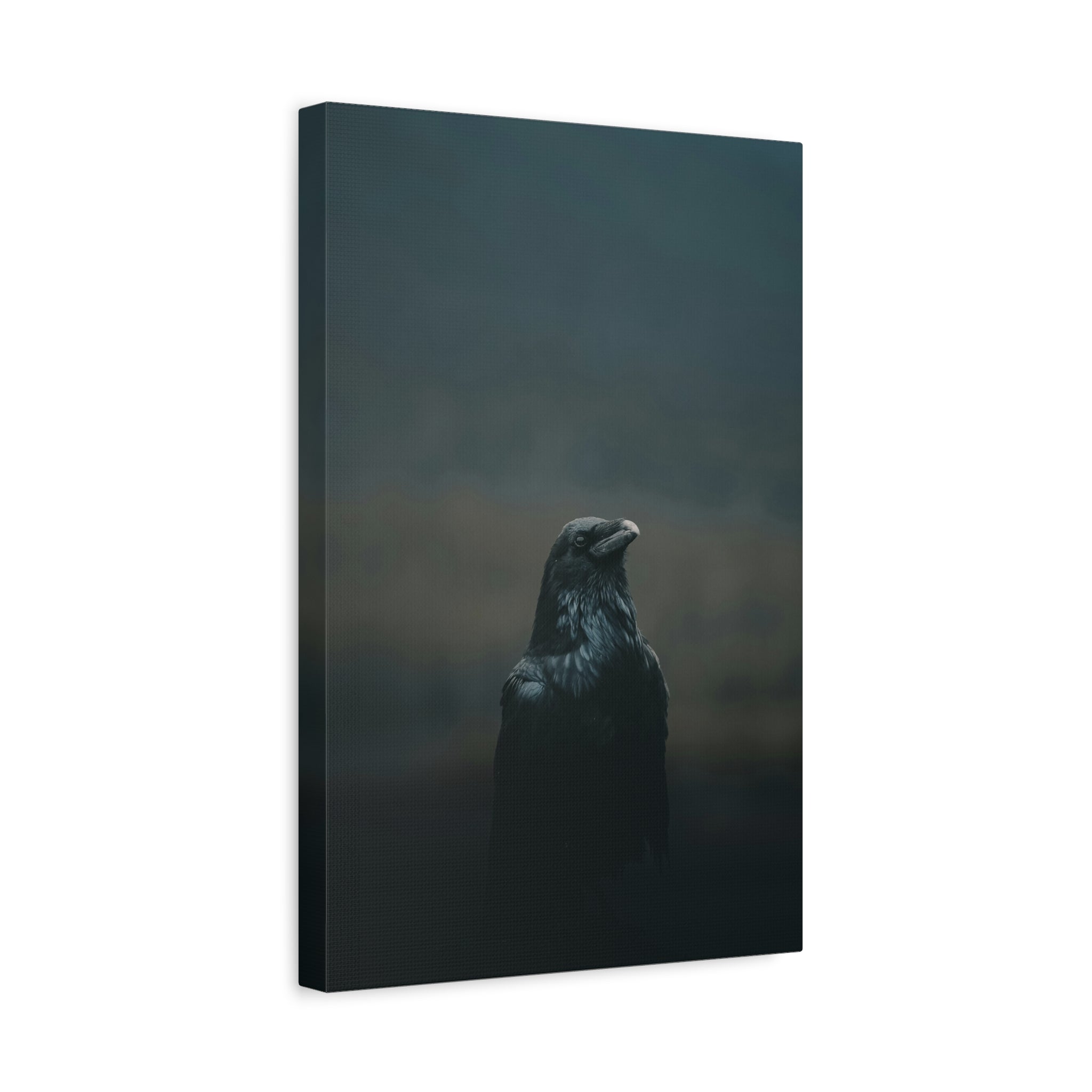 raven-canvas-print-raven-decor-matte-stretched-wall-art-bird-lover-gift-gothic-home-decor-halloween-picture-raven-art-print