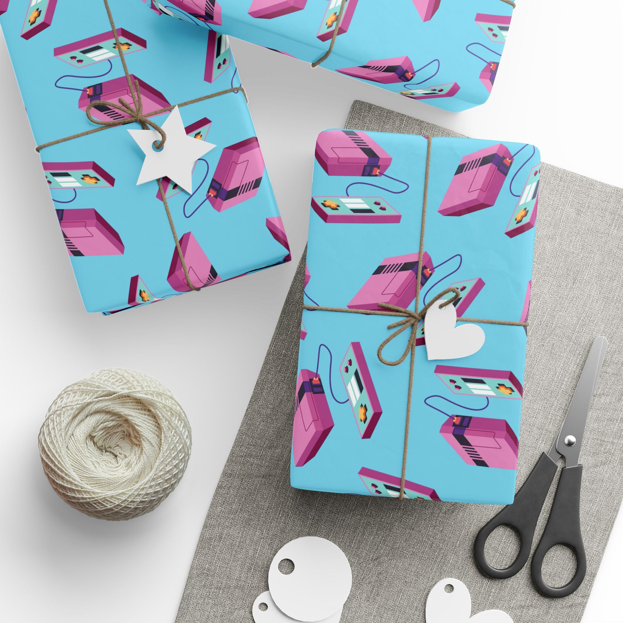 gamer-wrapping-papers-gaming-console-retro-game-gift-wrap-video-game-themed-decoration-geeky-christmas-present-wrap-unique-bi