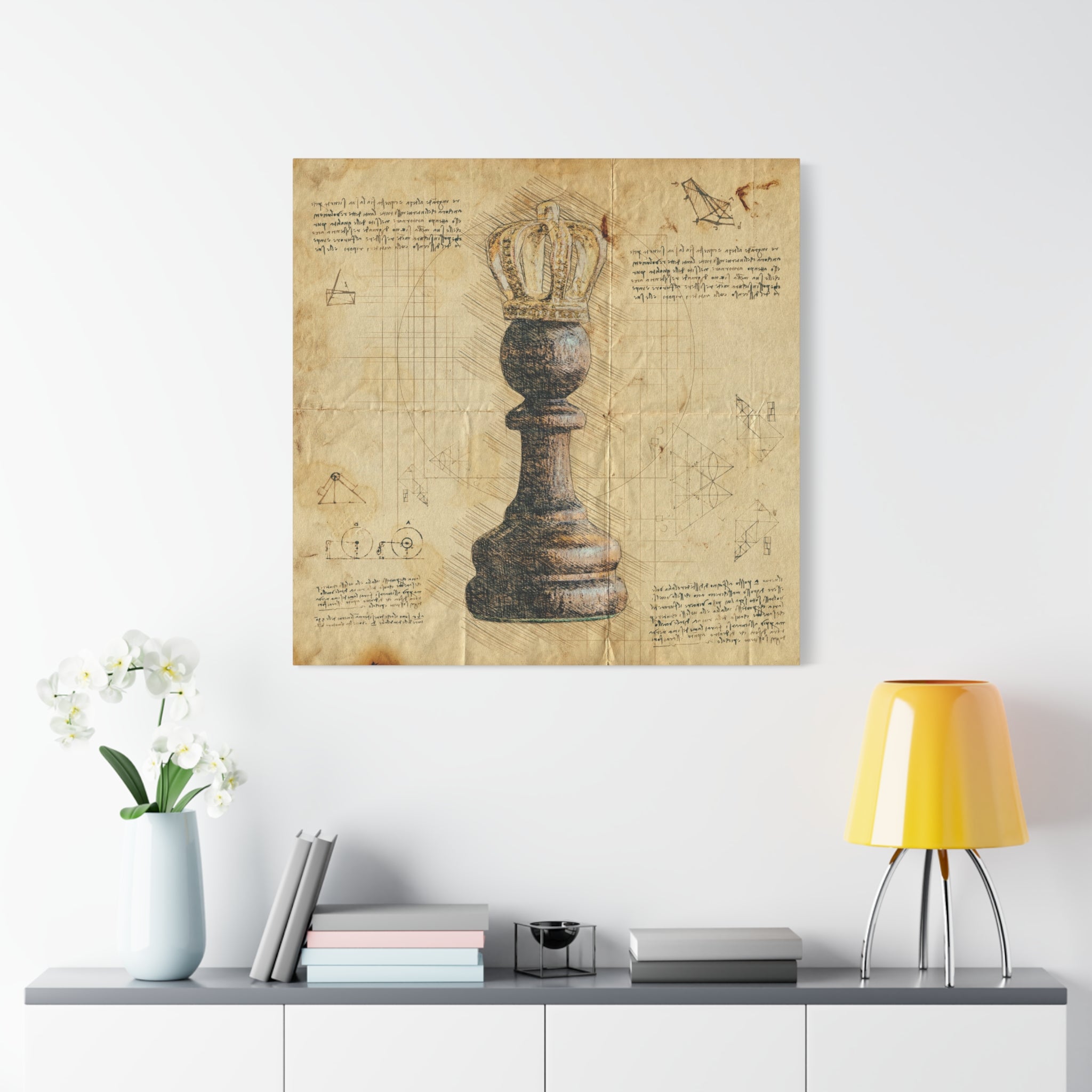 canvas-print-chess-piece-pawn-king-retro-chess-art-home-office-wall-decor-living-room-decor-stretched-matte-canvas-gift-for-c