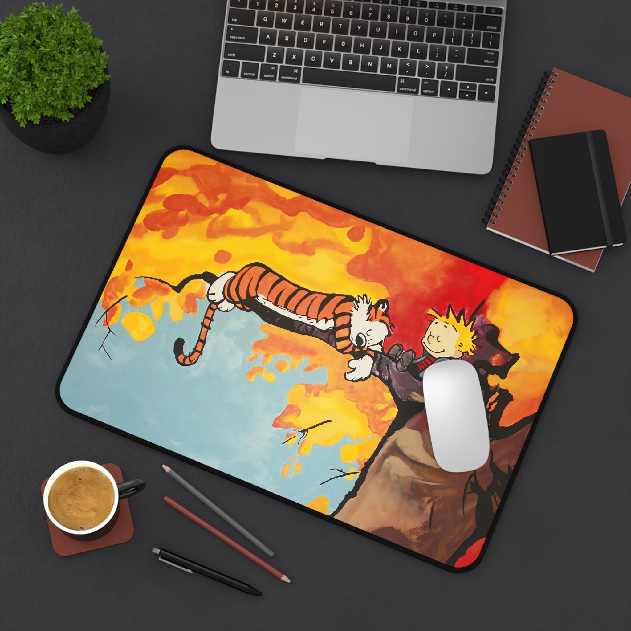 Calvin and Hobbes Mouse Pad, Cartoon Mouse Pad Desk Pad, Comicbook Desk Mat, Gift for Desk