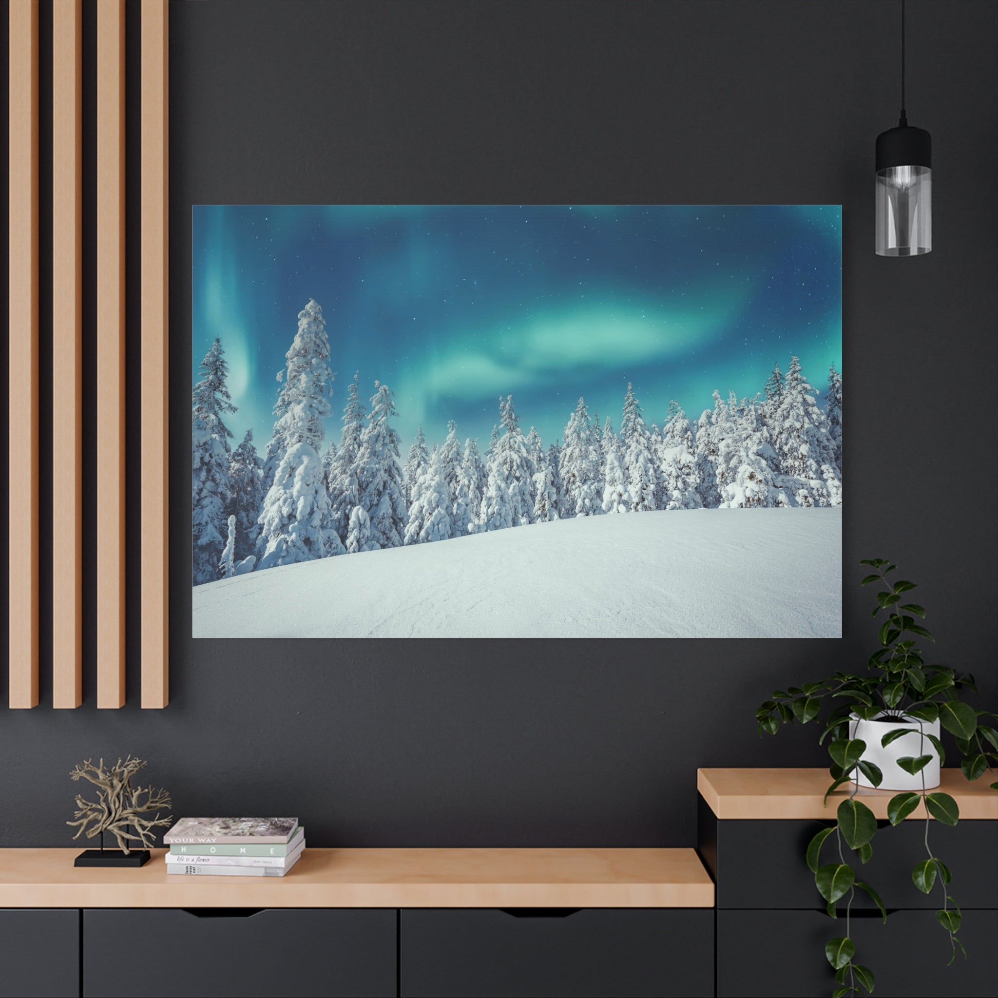 winter-canvas-wall-art-print-winter-tree-aurora-borealis-winter-decor-matte-canvas
