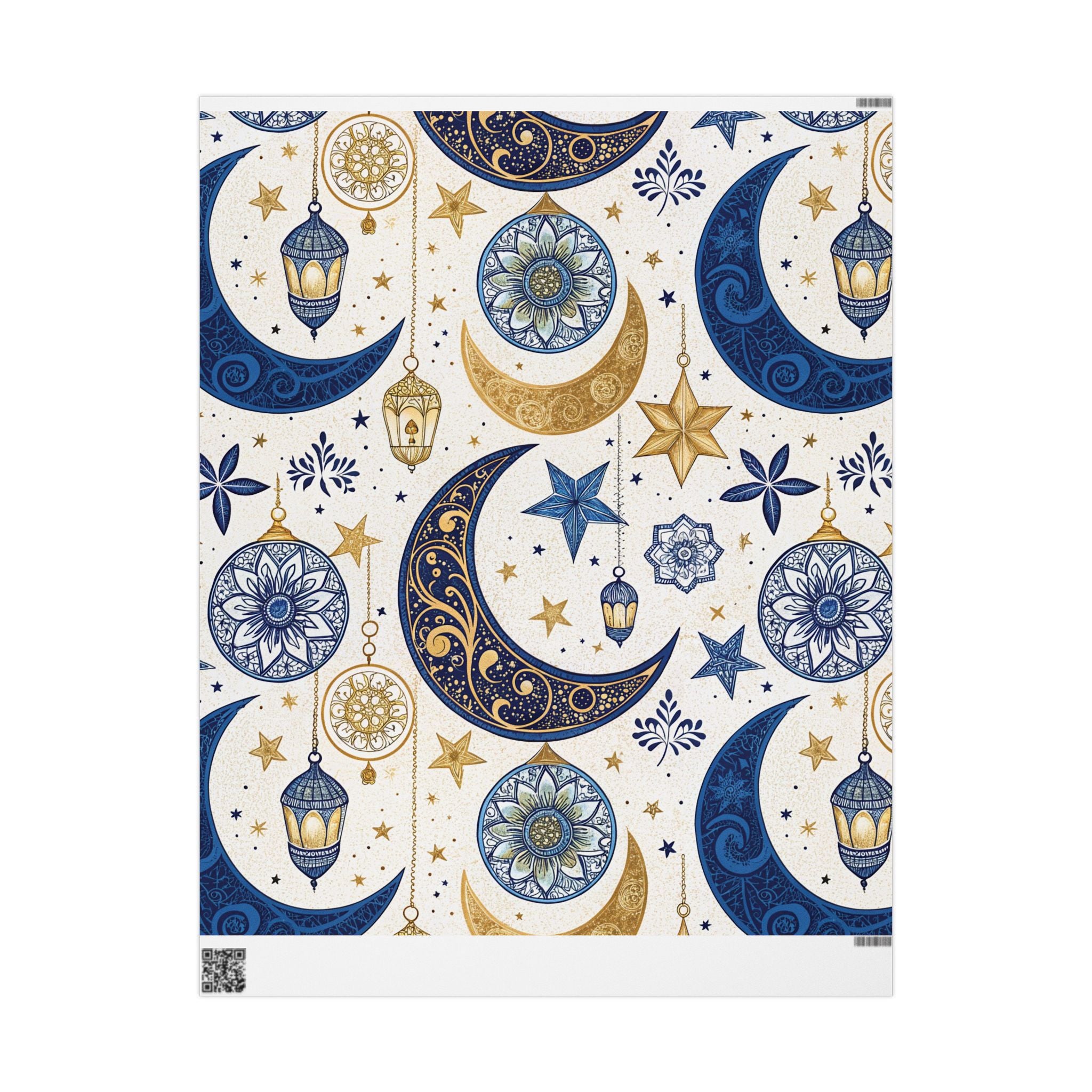 ramadan-night-wrapping-papers-islamic-crescent-moon-gift-wrap-mosque-silhouette-eid-holiday-supplies-festive-present-packagin