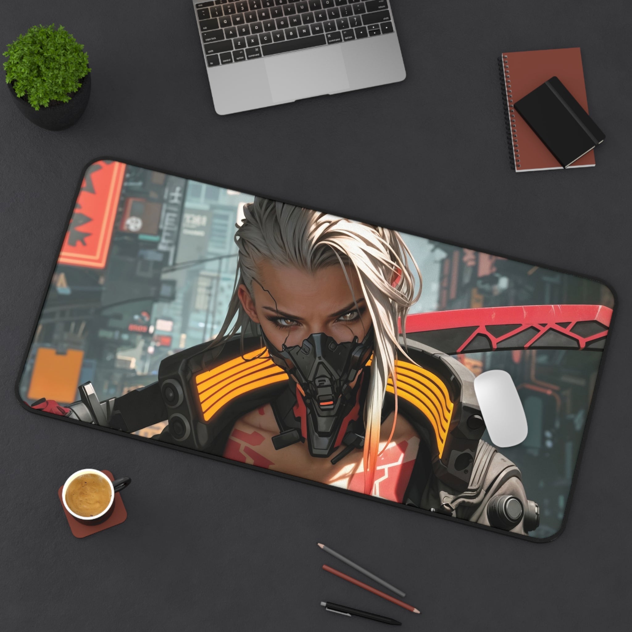 cyberpunk-girl-with-sword-mouse-pad-large-gaming-desk-mat-fantasy-protective-desk-pad-cyber-desk-accessory