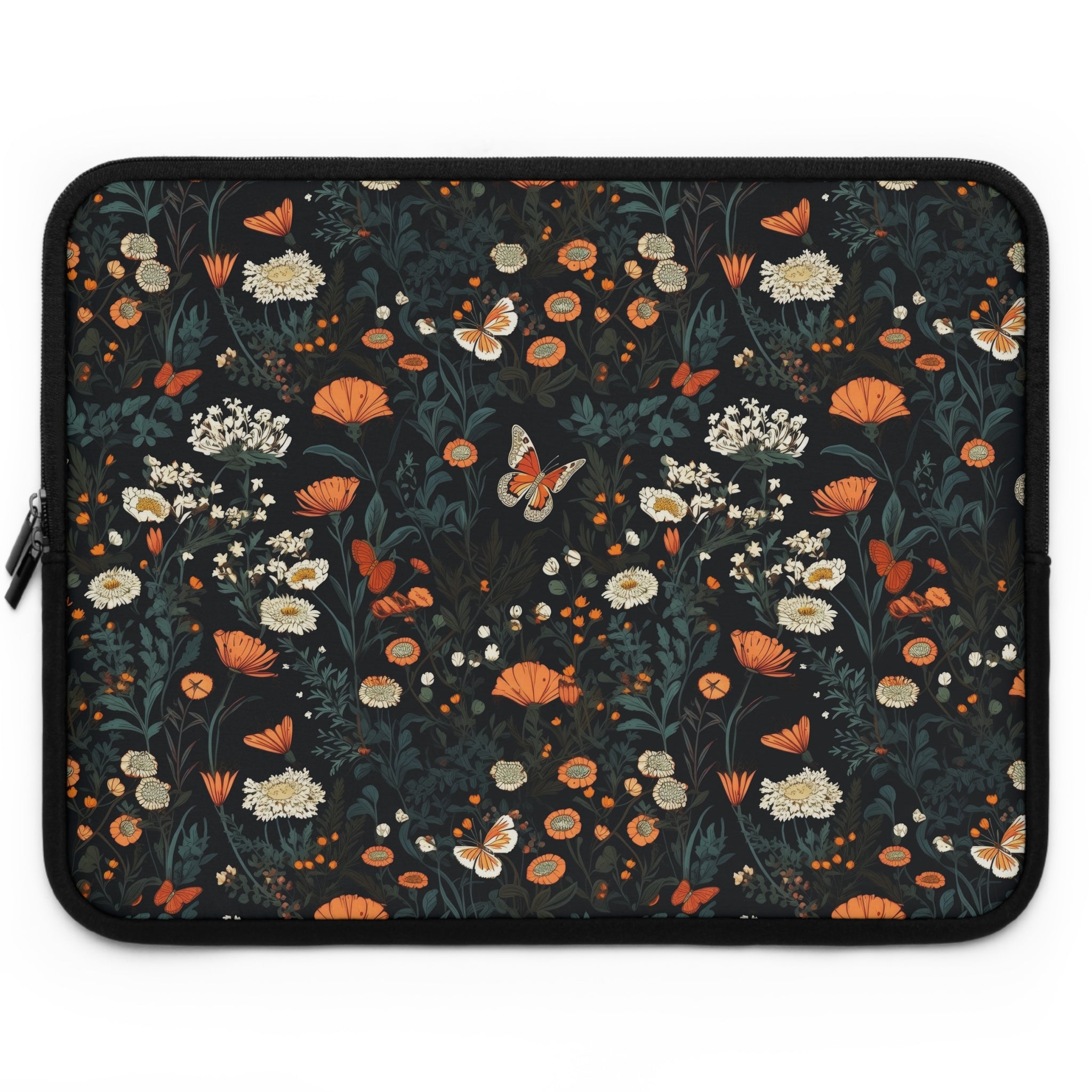laptop-sleeve-cottagecore-dark-flowers-butterfly-sleeve-macbook-air-14-sleeve-floral-computer-bag-tech-case-tablet-cover