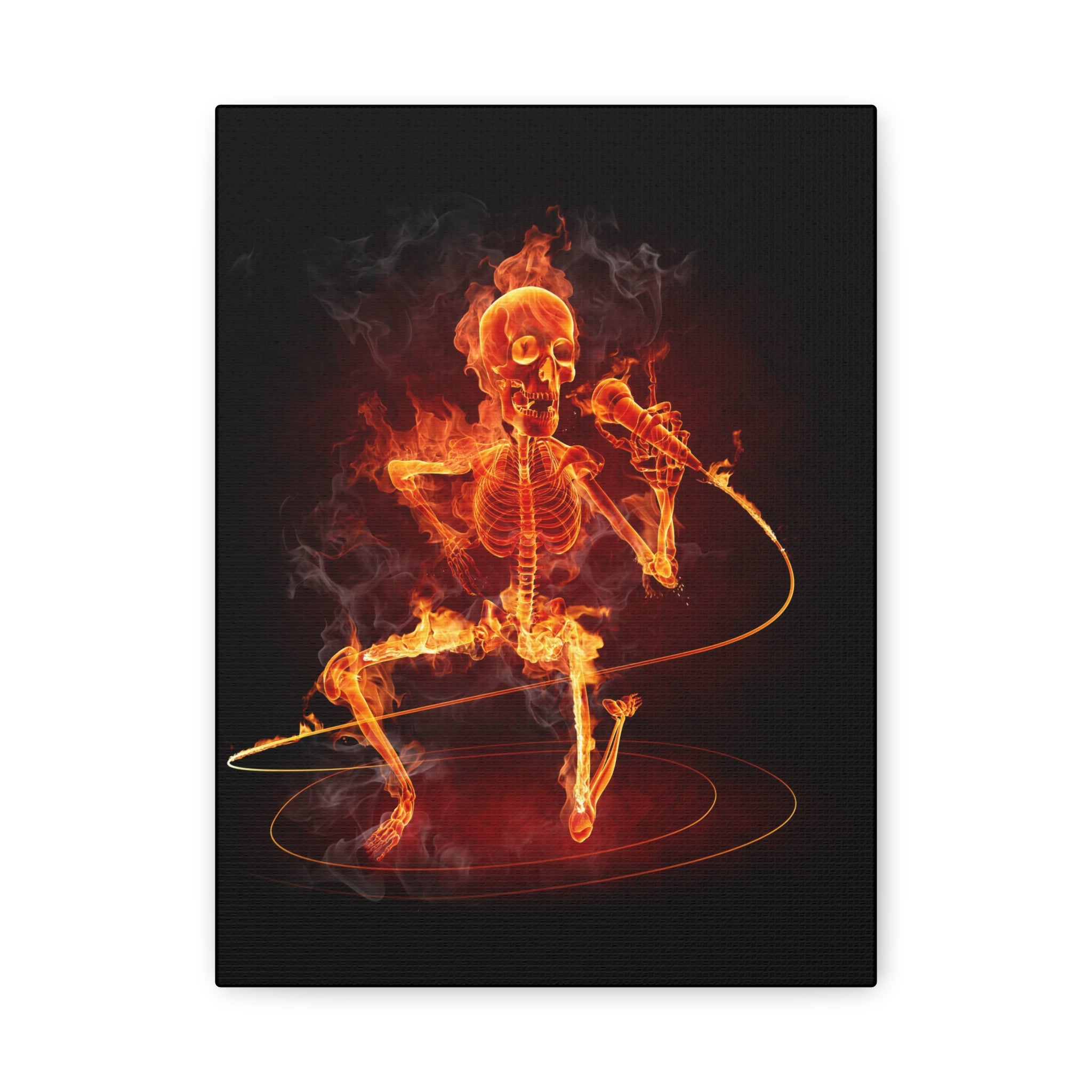 canvas-print-music-microphone-bones-fire-skull-home-decor-living-room-decor-rockn-roll-decor