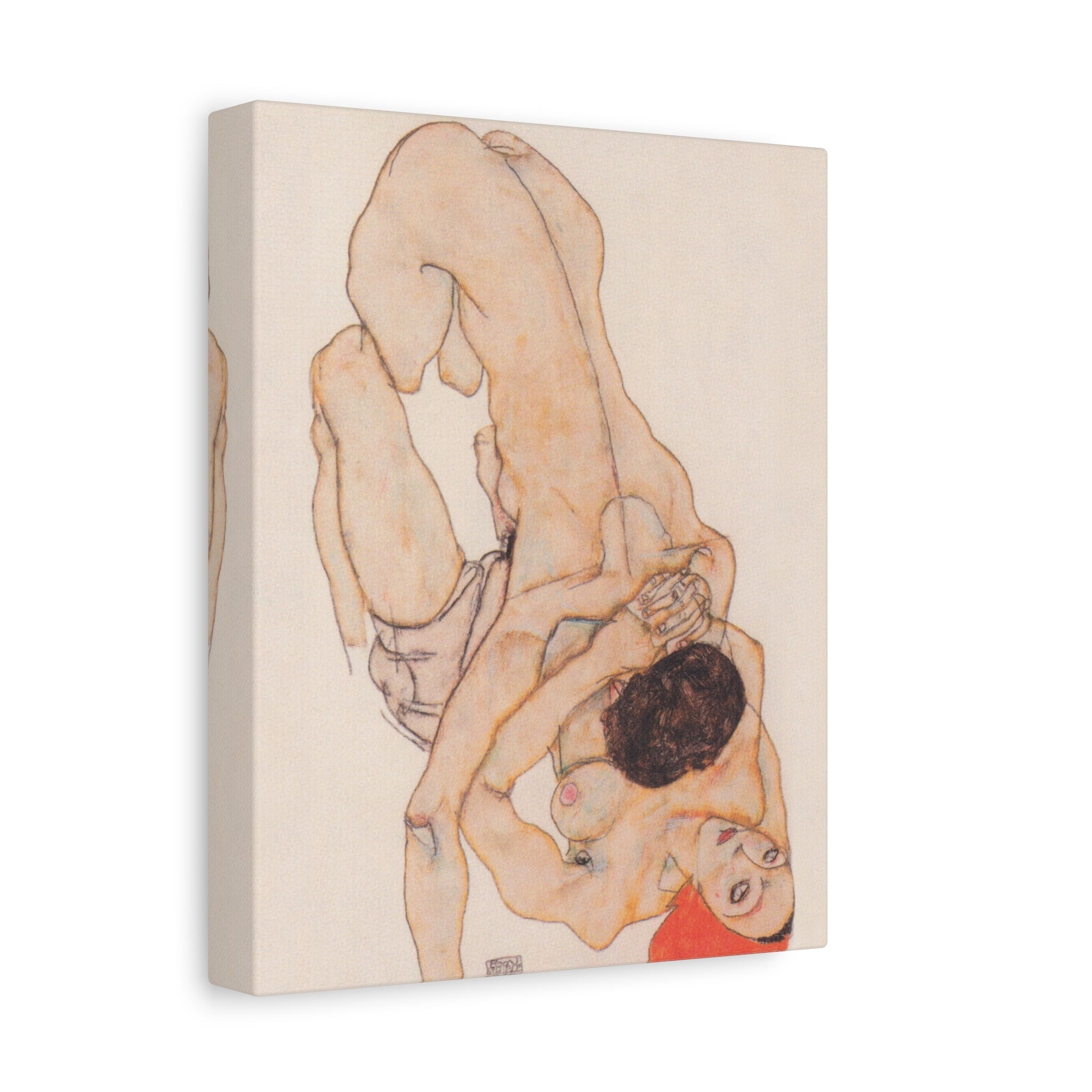 egon-schiele-canvas-print-lesbian-lovers-watercolor-by-egon-schiele-home-decor-living-room-decor-egon-schiele-art-art-nouveau