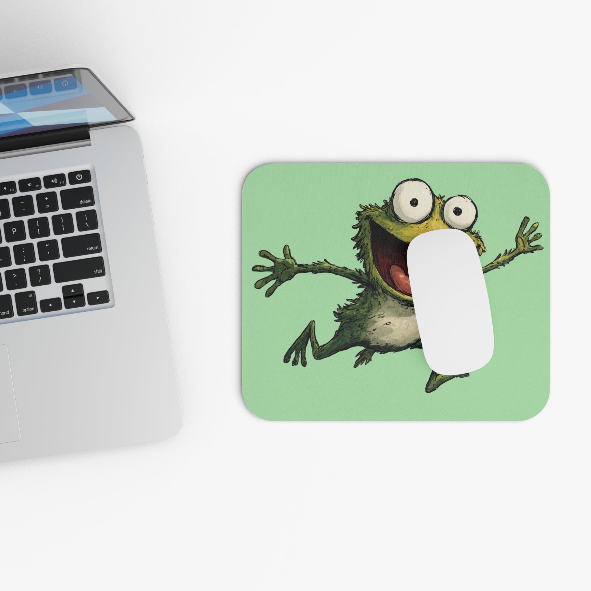 Cute Quirky Frog Mouse Pad for Kawaii Workspace Decor - Funny Frog Theme Mouse Pad