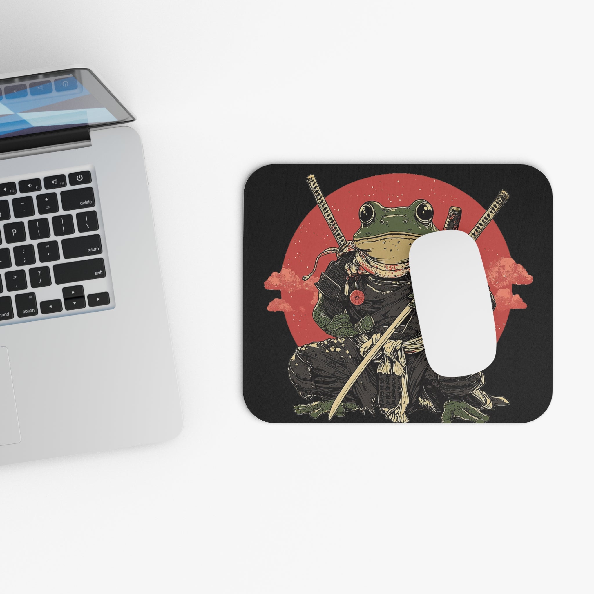 retro-vintage-ninja-frog-mouse-pad-red-sun-japanese-samurai-frog-design-ninja-warrior-black-small-mouse-pad