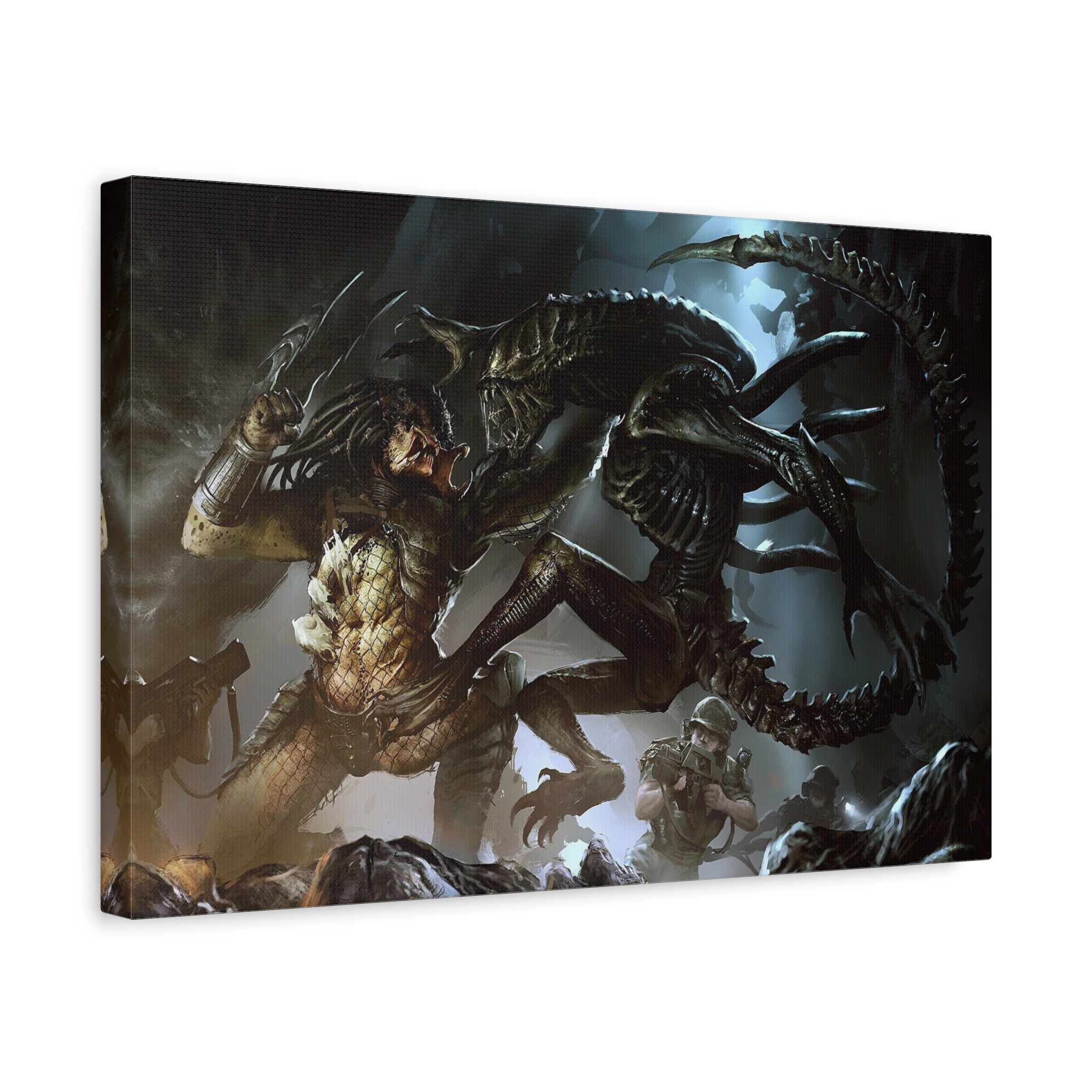 canvas-art-predator-alien-art-xenomorph-matte-canvas-print-stretched-wall-art-1-25-poster-sci-fi-home-decor-1