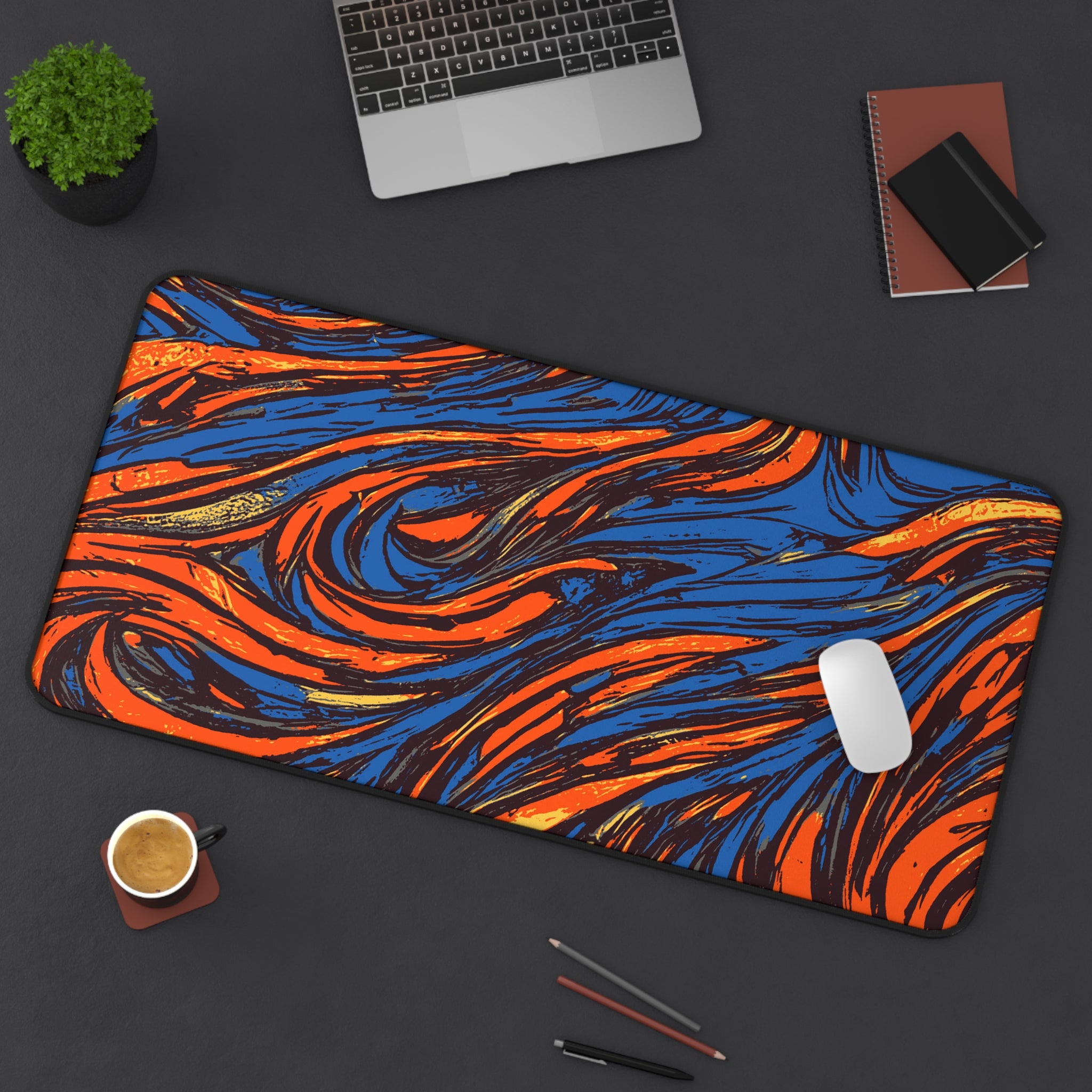 retro-abstract-art-mouse-pad-vintage-colors-desk-mat-colorful-retro-desk-pad-modern-minimalist-mousepad-orange-blue