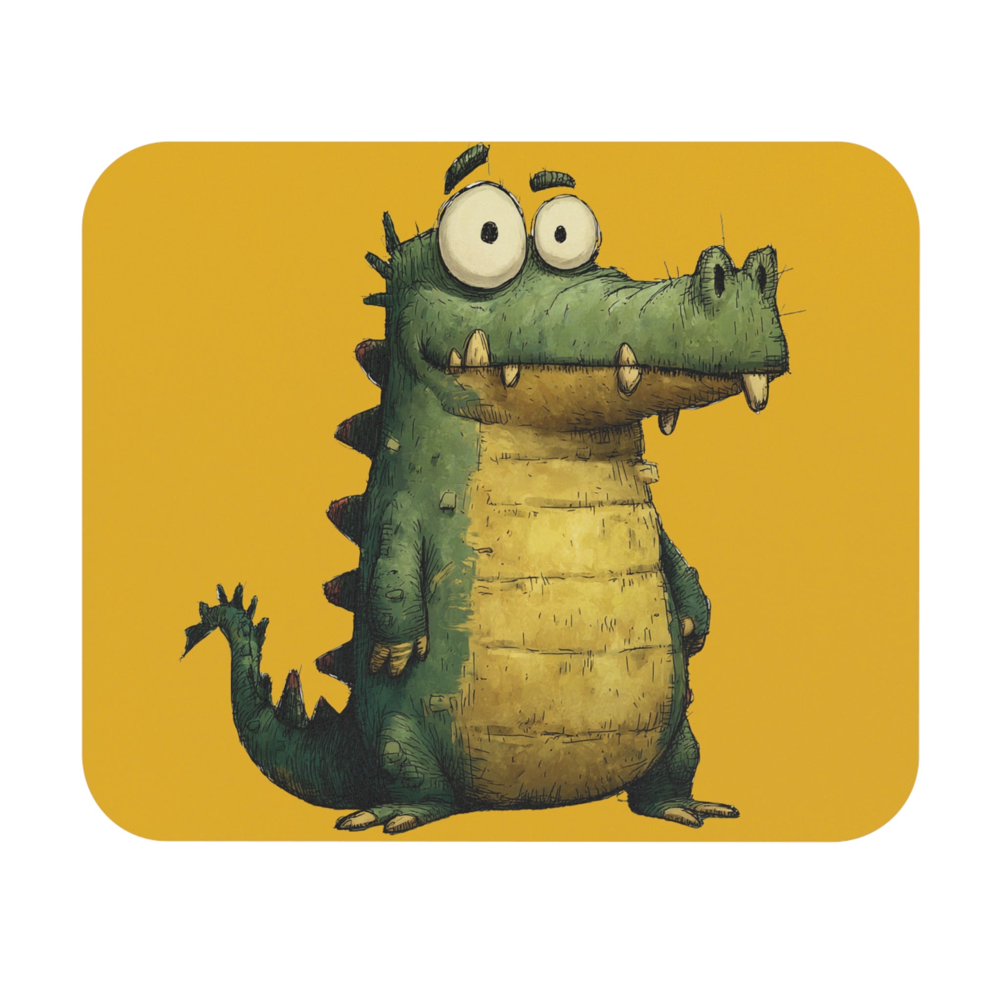 Adorable Quirky Alligator Mouse Pad for Kawaii Workspace Decor - Funny Crocodile Theme Mouse Pad