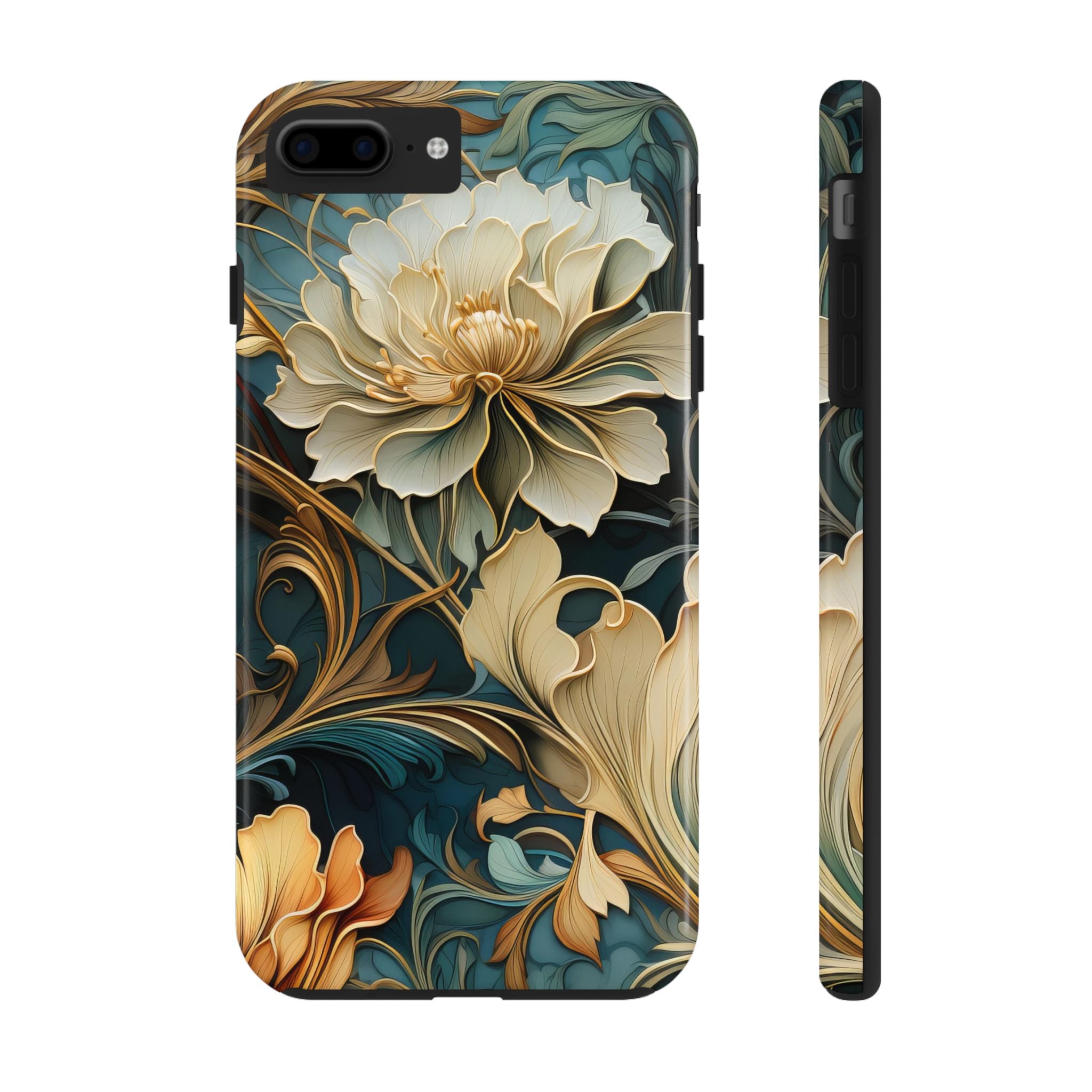 textured-art-nouveau-floral-tough-phone-case-cottagecore-iphone-case-unique-floral-phone-cover-vintage-style-iphone-case-prot