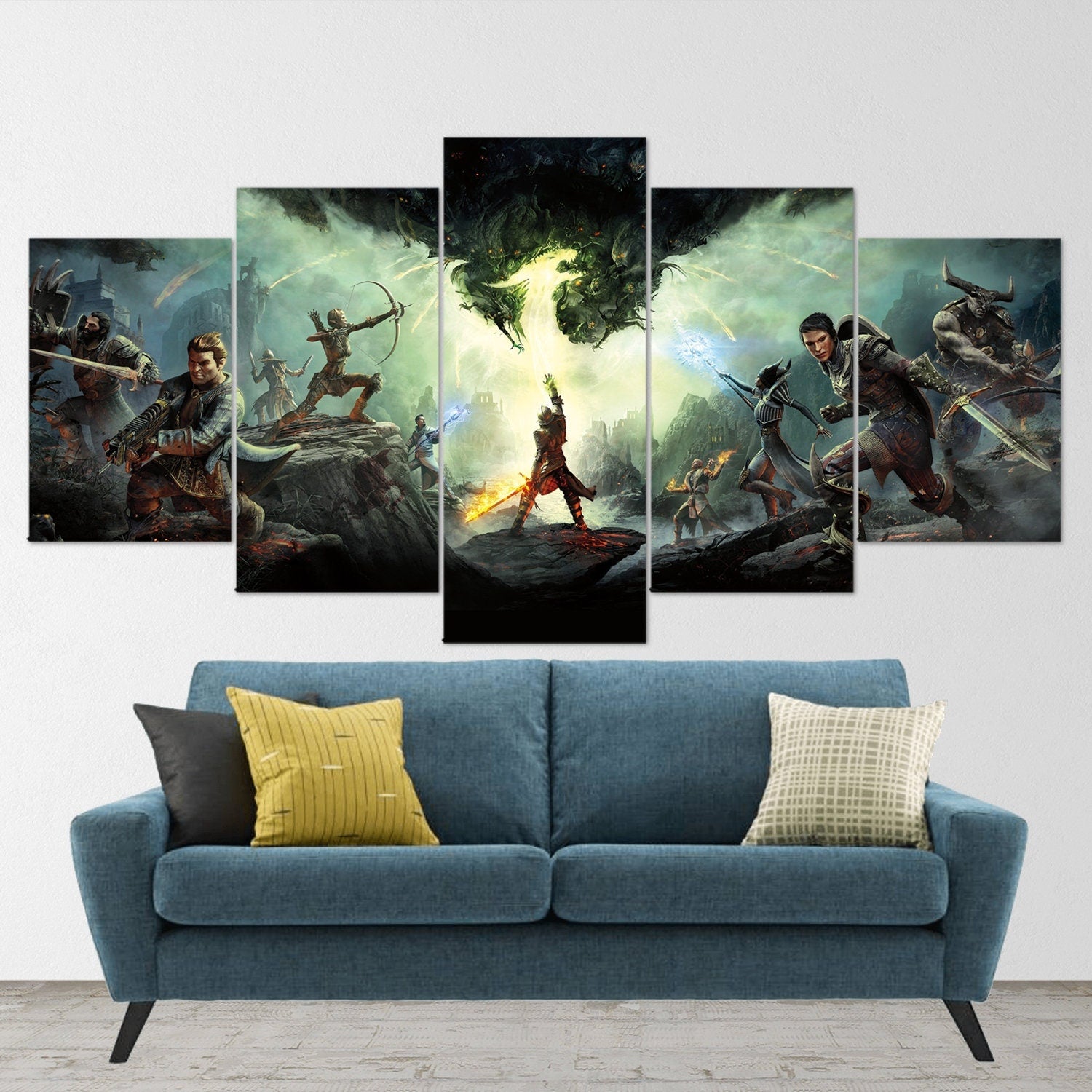 dragon-age-inquisitions-5-piece-canvas-wall-art-dragon-age-origins-dragon-age-wall-art-dragon-age-poster-dragon-age-2-5-panel