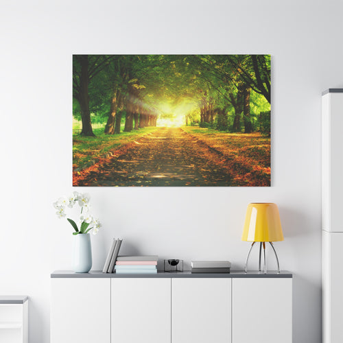canvas-print-sunset-landscape-wall-art-nature-decor-fall-trees-living-room-decor-road-leaves-autumn-decor-fall-canvas