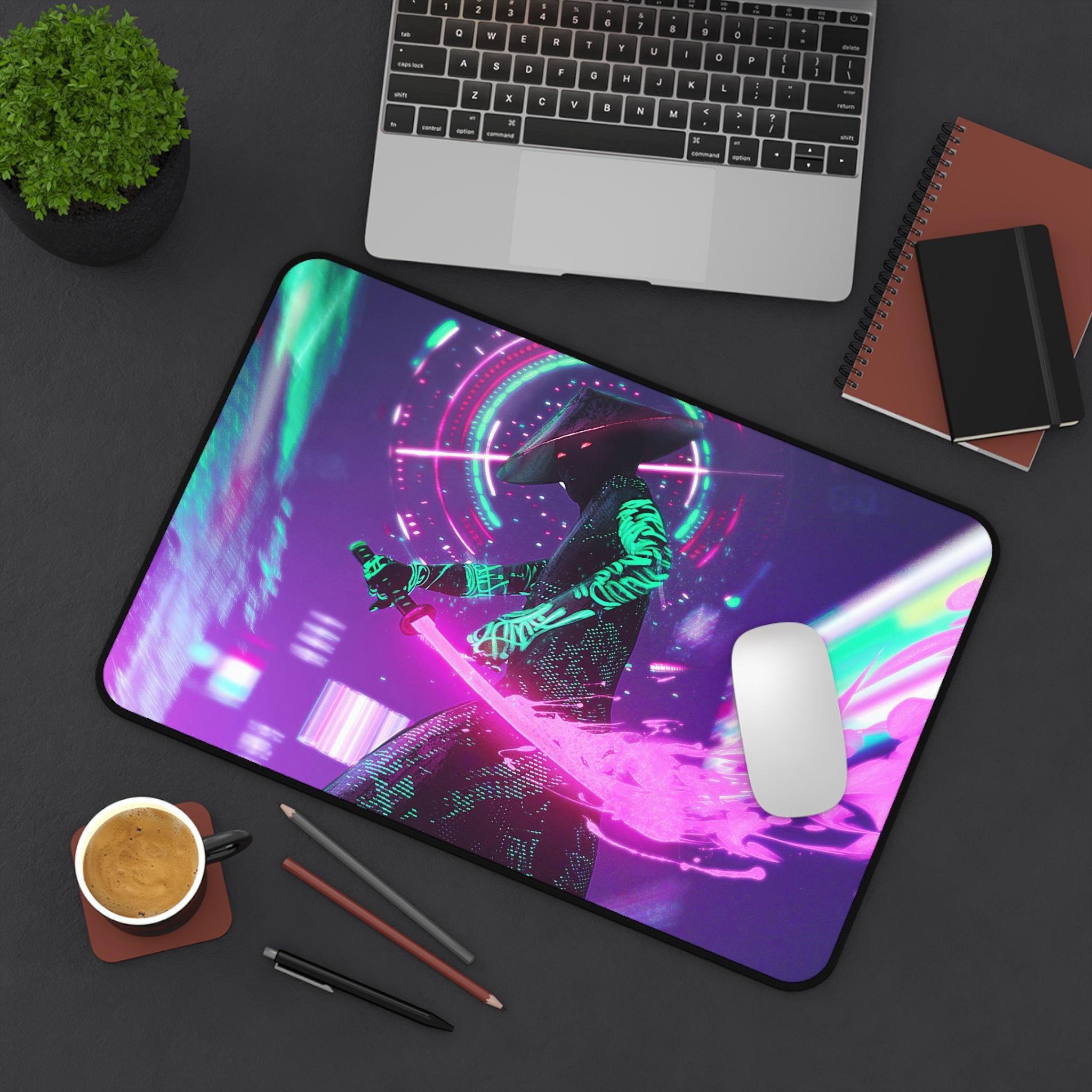 neon-cyberpunk-samurai-mouse-pad-large-gaming-desk-mat-fantasy-protective-desk-pad-japanese-desk-accessory