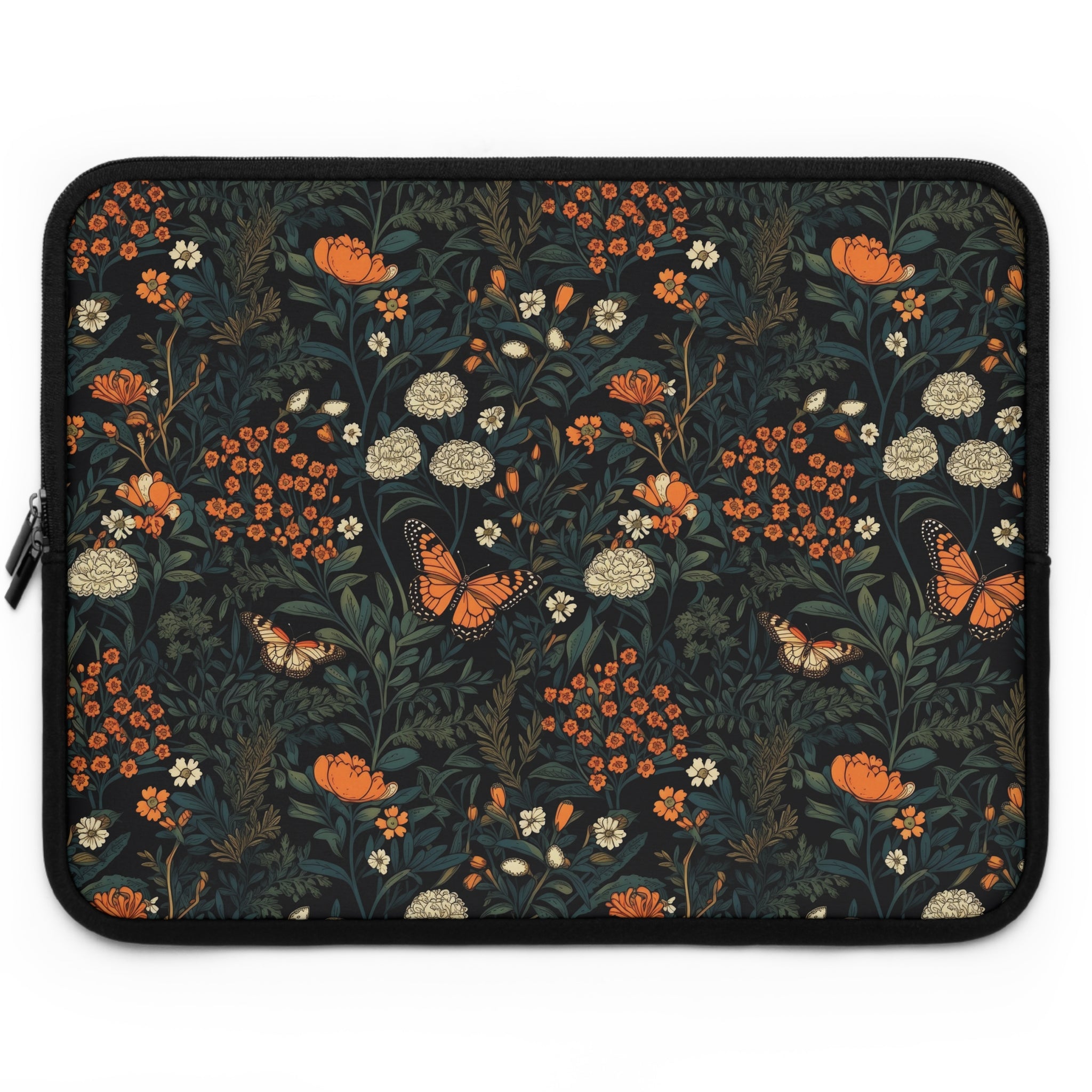 laptop-sleeve-cottagecore-dark-flowers-butterfly-sleeve-macbook-air-sleeve-floral-computer-bag-tech-case-tablet-cover-laptop