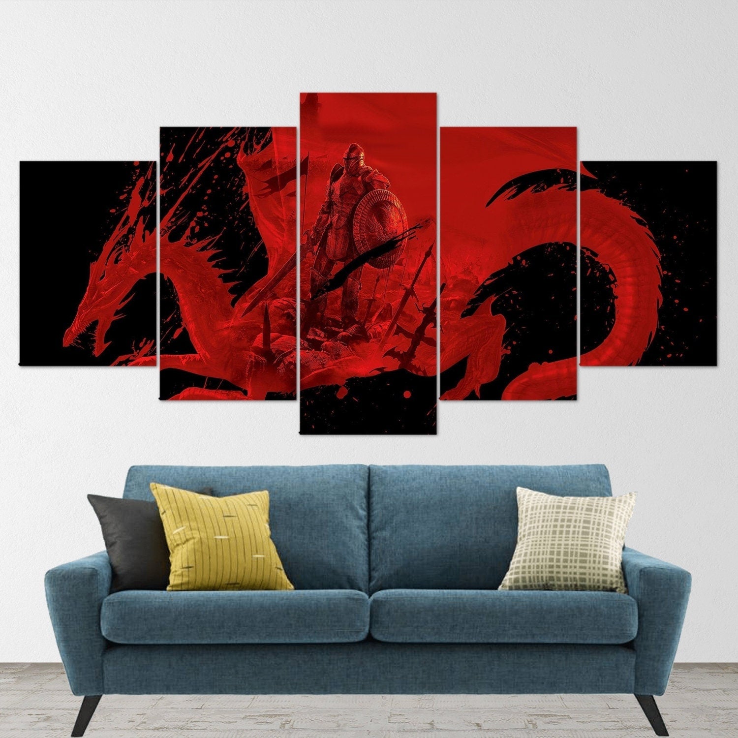 dragon-age-inquisitions-5-piece-canvas-wall-art-dragon-age-origins-dragon-age-wall-art-dragon-age-poster-dragon-age-2-5-panel