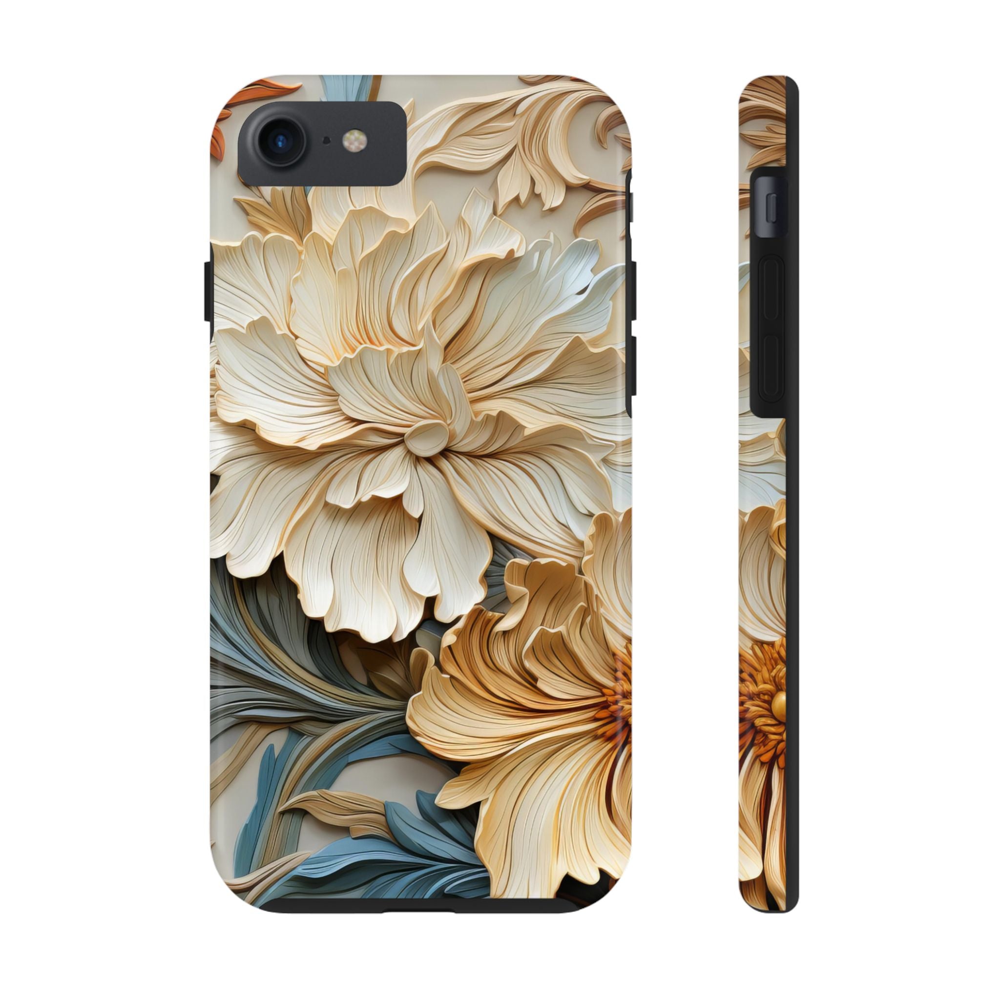 textured-art-nouveau-floral-tough-phone-case-cottagecore-iphone-case-unique-floral-phone-cover-vintage-style-iphone-case-prot