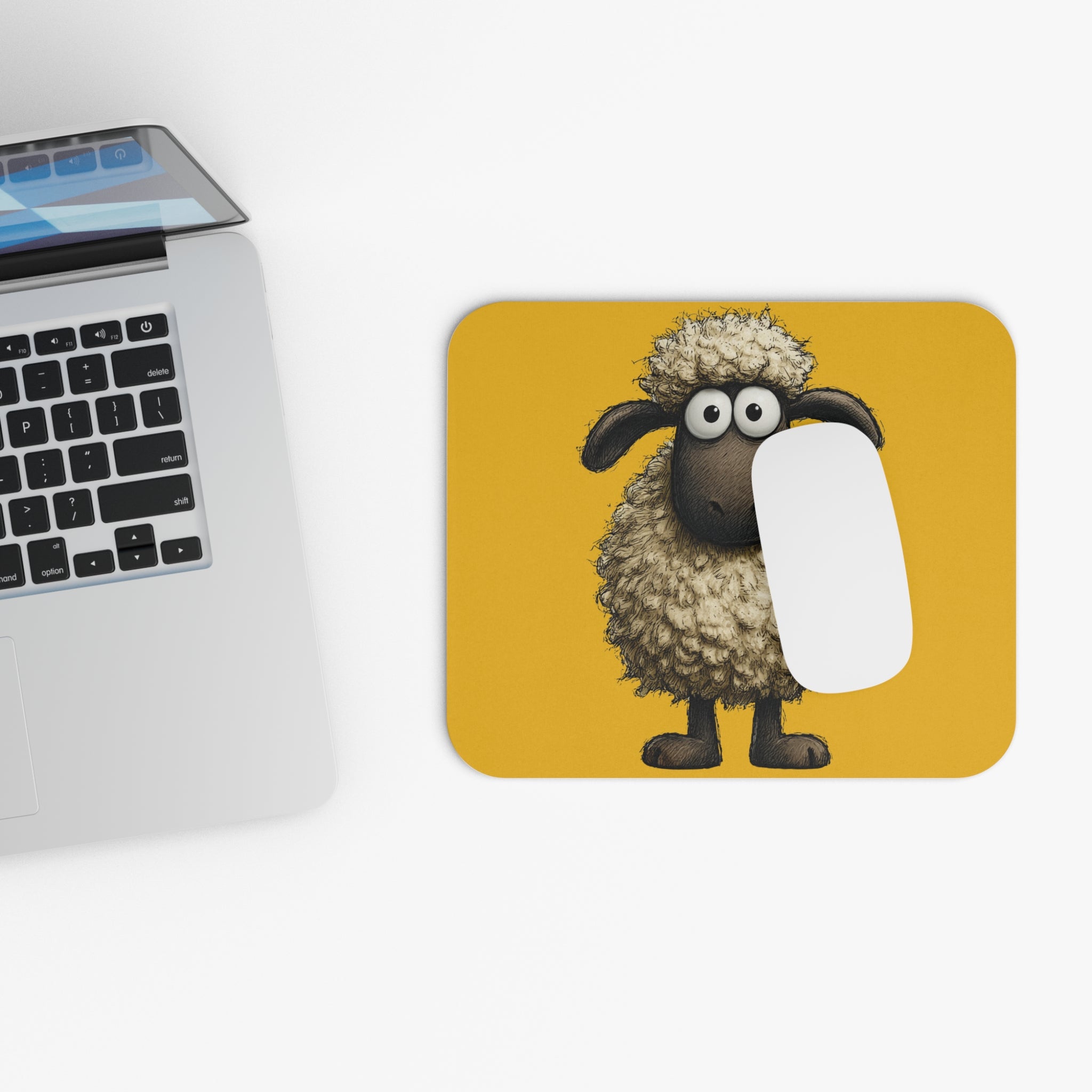 Adorable Quirky Sheep Mouse Pad for Kawaii Workspace Decor - Funny Sheep Theme Mouse Pad