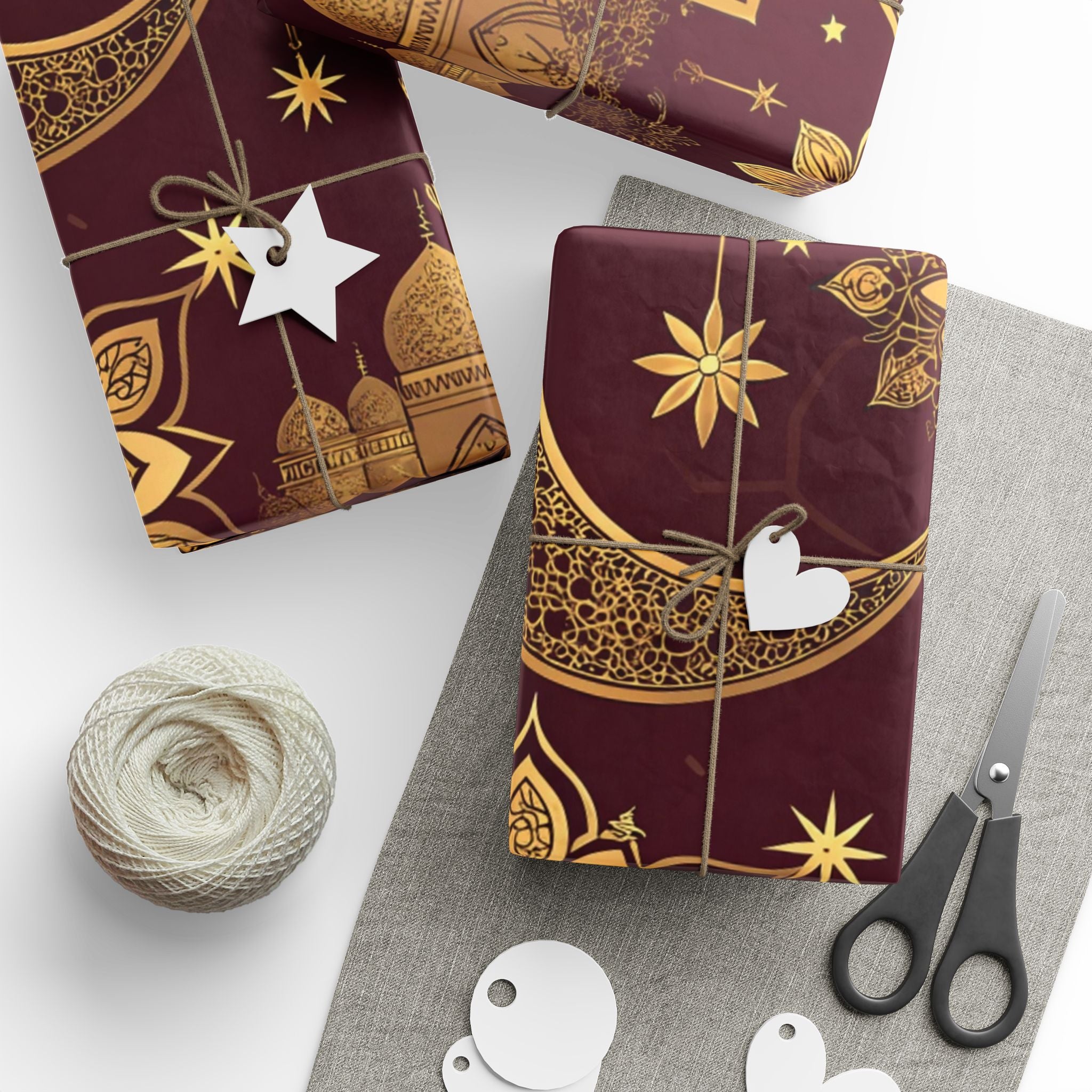 ramadan-night-wrapping-papers-islamic-crescent-moon-gift-wrap-mosque-silhouette-eid-holiday-supplies-festive-present-packagin