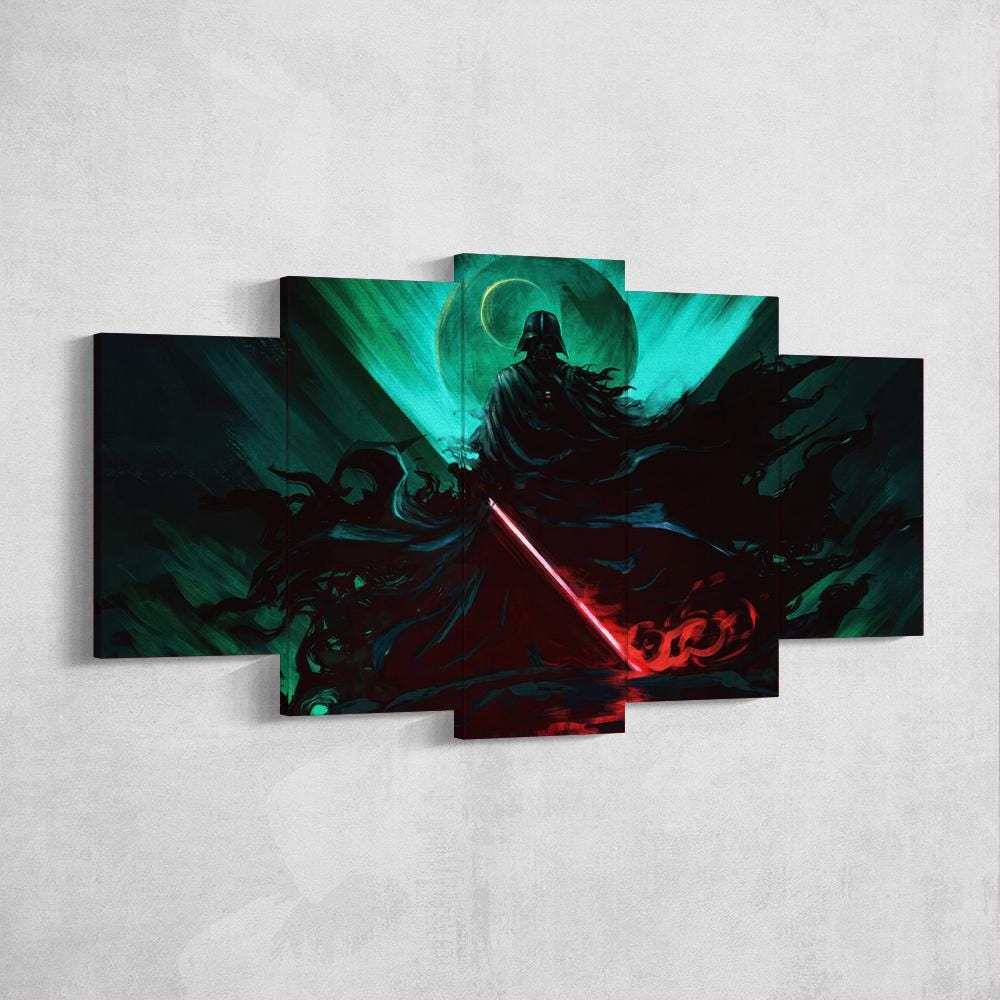 darth-vader-art-5-piece-canvas-wall-art-lightsaber-star-wars-darth-vader-poster-canvas-print-darth-vader-decor-art-5-panel-gi