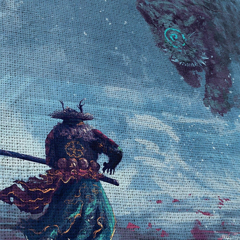 samurai-samurai-warrior-fantasy-katana-5-piece-canvas-wall-art-samurai-art-extra-large-wall-art-samurai-poster-5-piece-5-pane