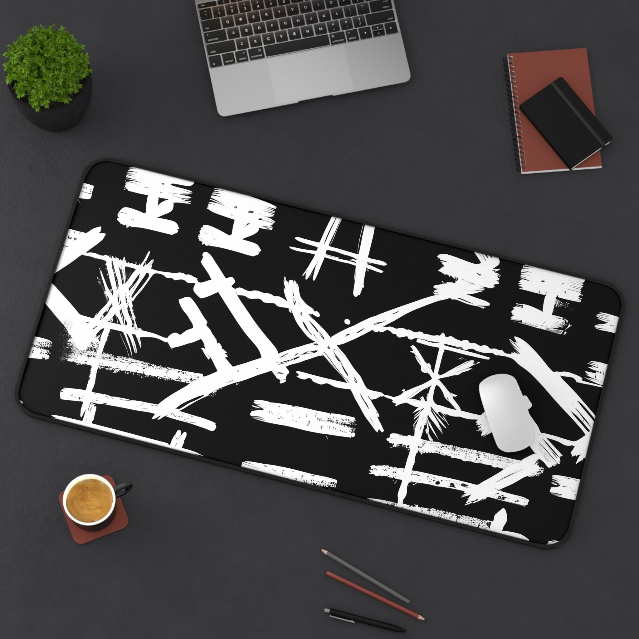 black-xxx-monochrome-mouse-pad-black-and-white-face-desk-mat-sleek-black-and-white-desk-pad-modern-minimalist-mouse-pad