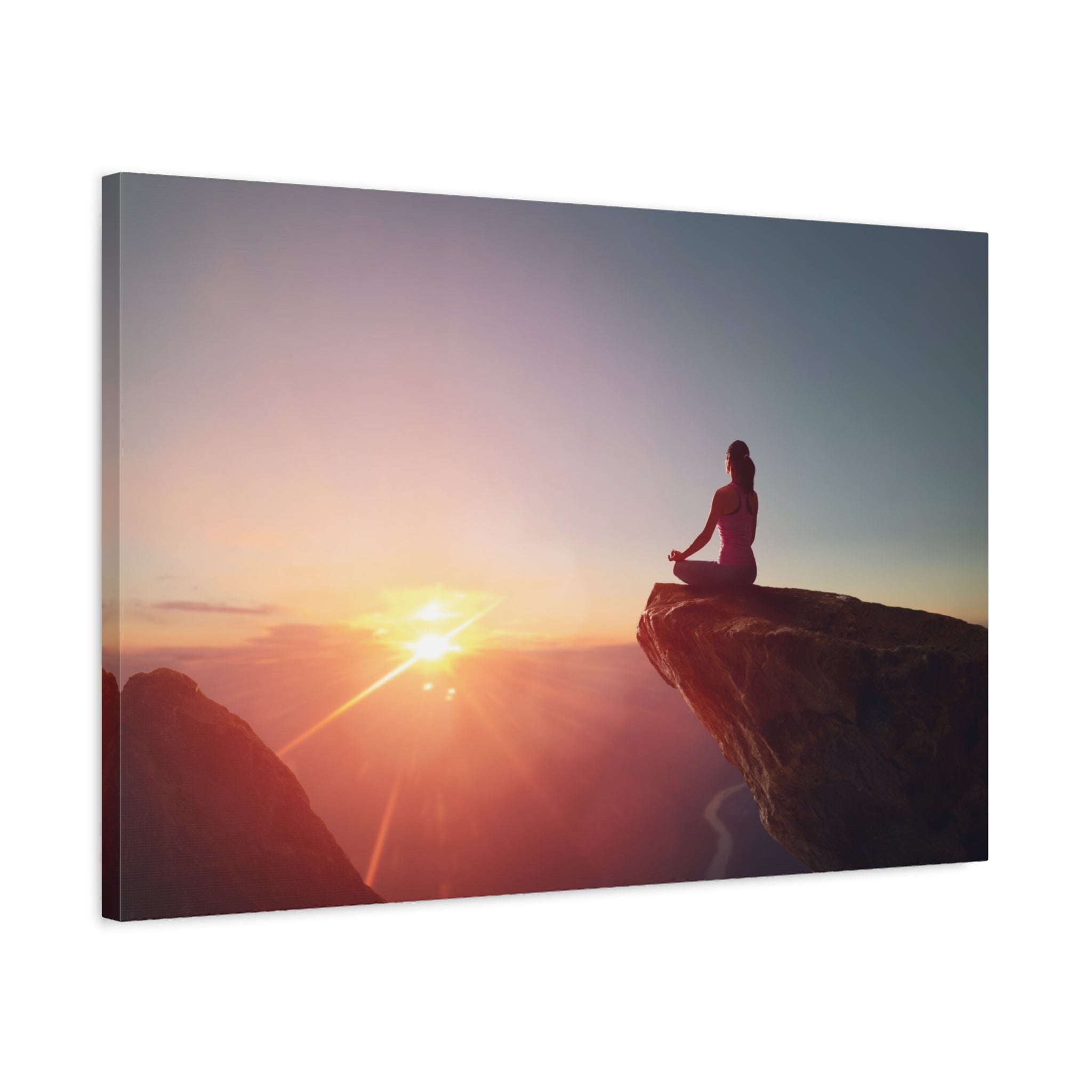 canvas-art-yoga-meditation-sunset-wall-decor-relaxation-artwork-mindfulness-gift-spiritual-home-decor-serene-sunset-print