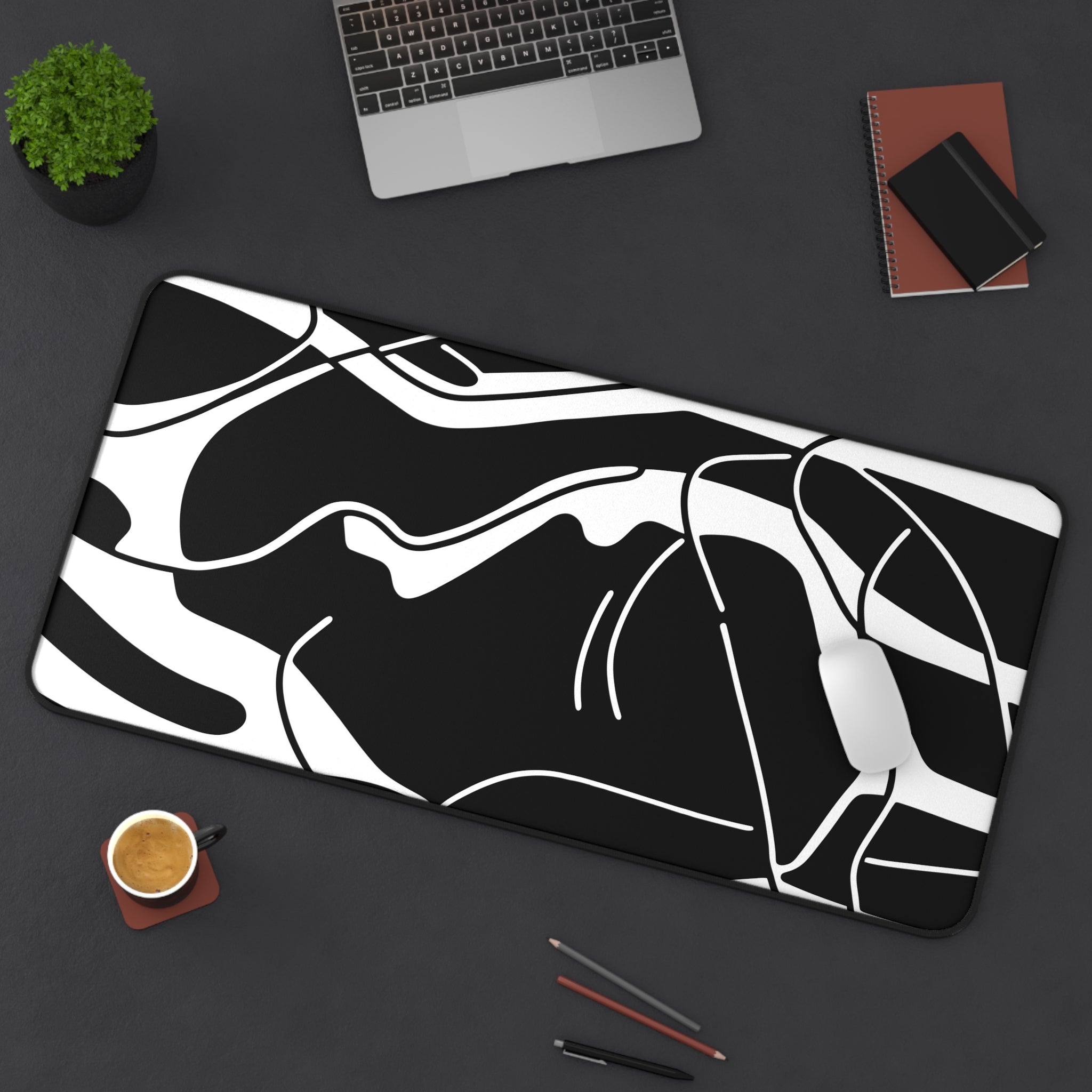 abstract-lines-monochrome-mouse-pad-abstract-art-desk-mat-chic-black-and-white-desk-pad-minimalist-mouse-pad-aesthetic