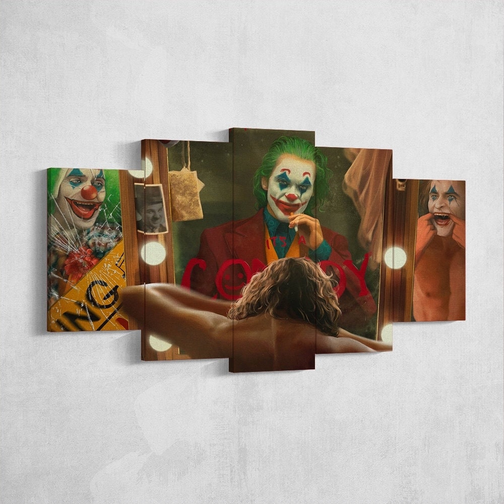 joker-2019-joker-movie-5-piece-canvas-wall-art-joaquin-phoenix-extra-large-wall-art-joker-poster-joker-5-piece-joker-5-panel-