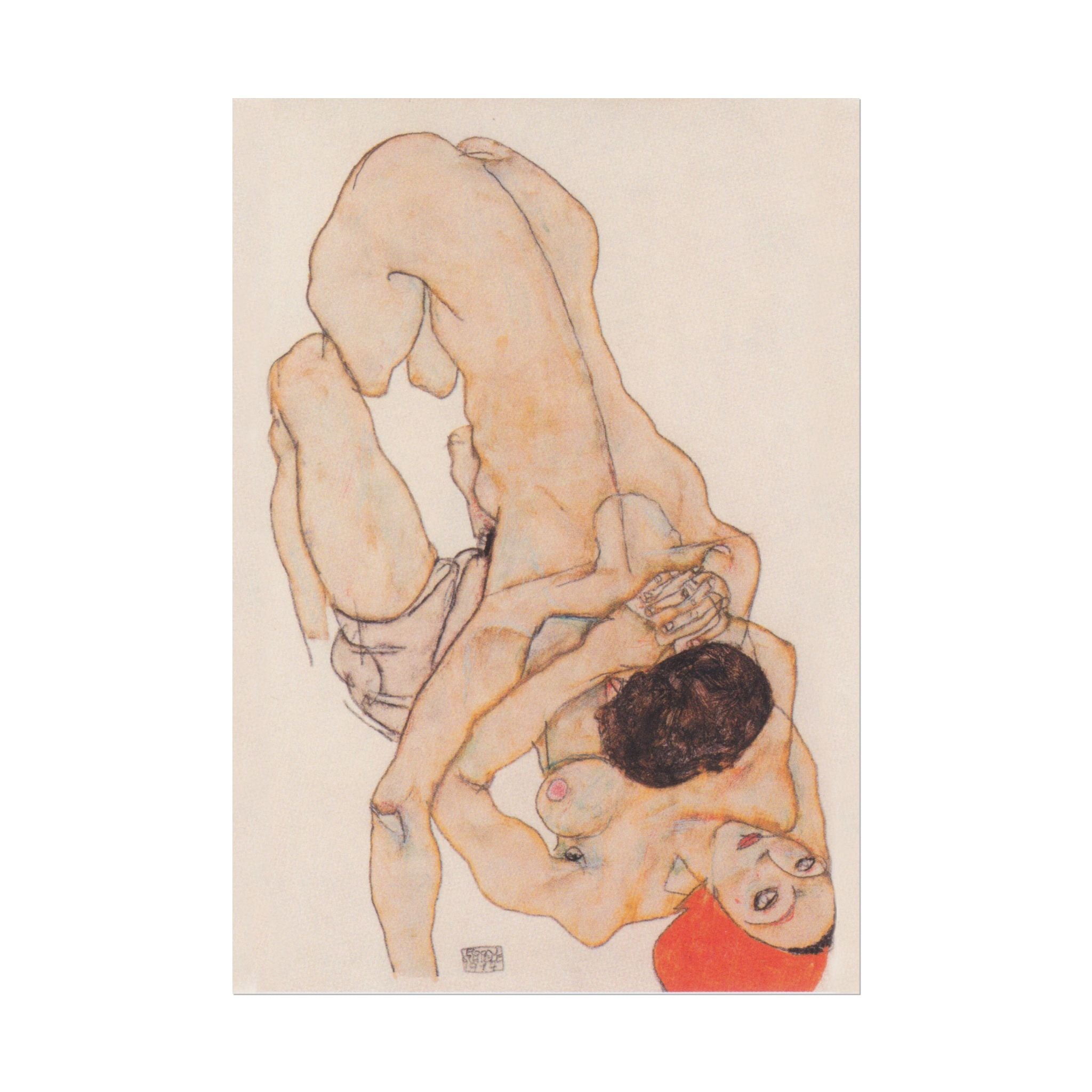 egon-schiele-poster-print-lesbian-lovers-watercolor-by-egon-schiele-home-decor-living-room-decor-egon-schiele-art-art-nouveau