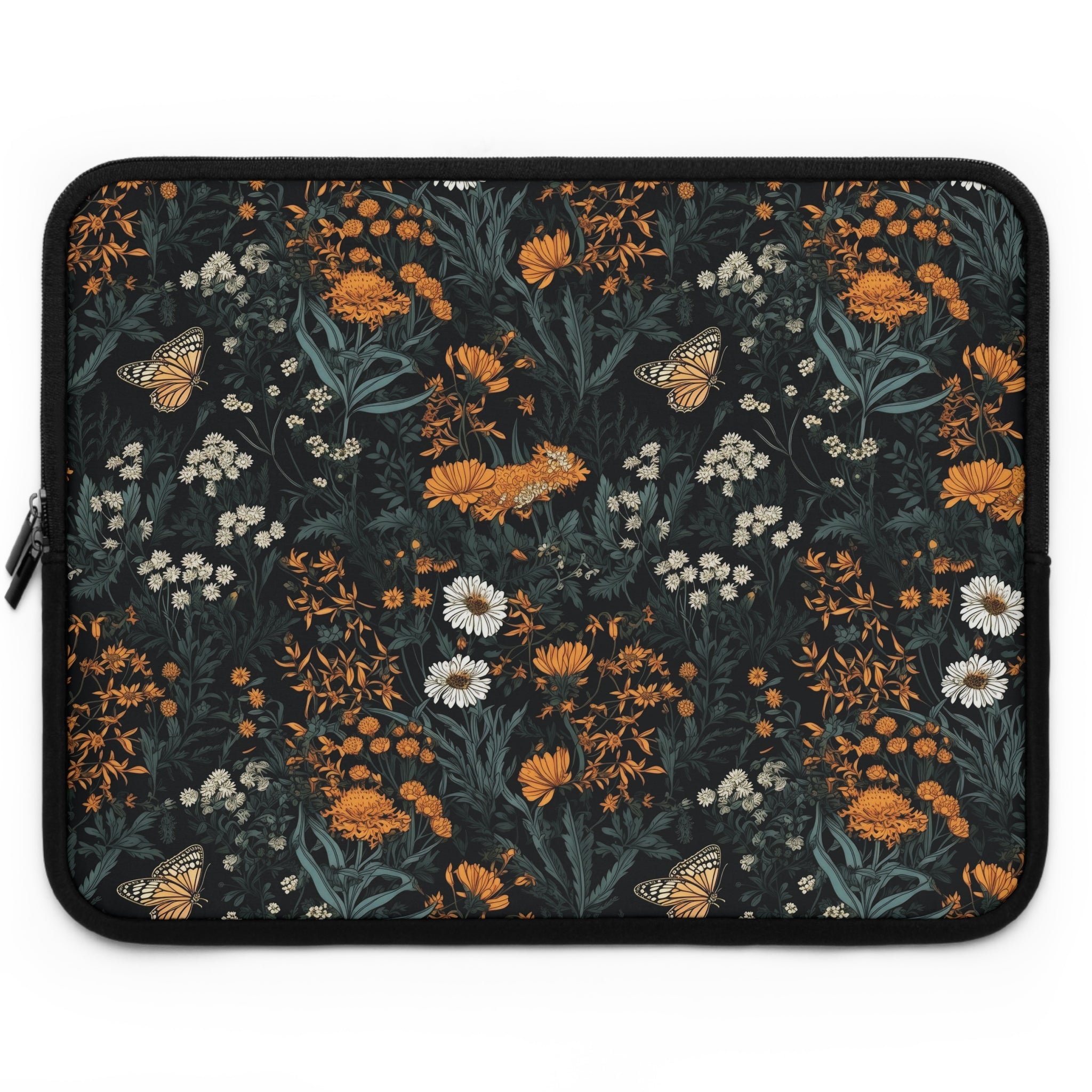 laptop-sleeve-cottagecore-dark-wild-orange-flowers-butterfly-macbook-air-sleeve-floral-computer-bag-tech-case-tablet-cover-la