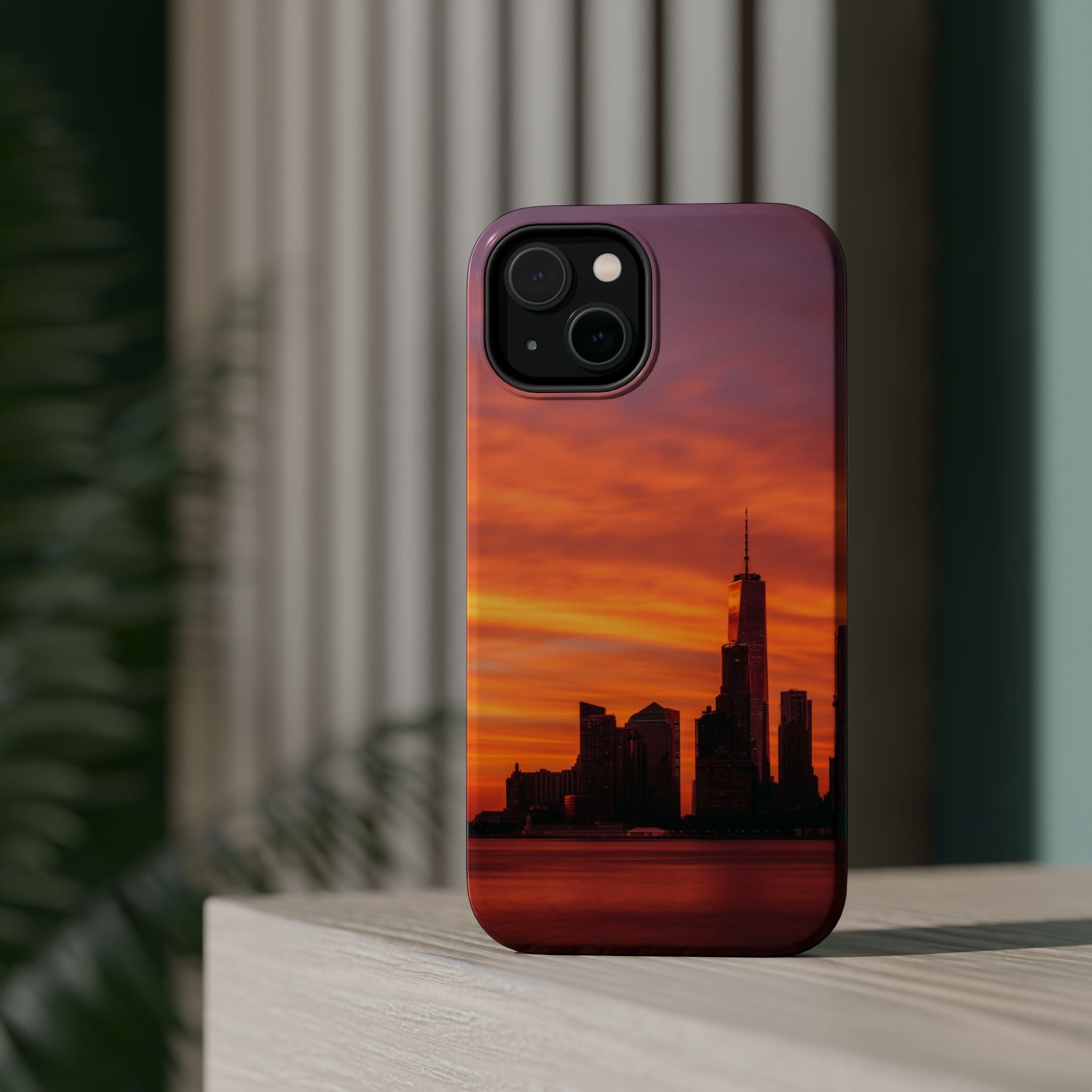 sunset-nyc-cityscape-magnetic-tough-case-durable-phone-protector-new-york-tough-case-gift-for-photographers-urban-aesthetic