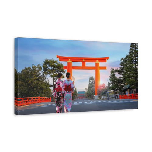 canvas-art-japanese-torri-gate-geisha-wall-decor-matte-stretched-artwork-home-decoration-asian-inspired-painting-oriental-roo