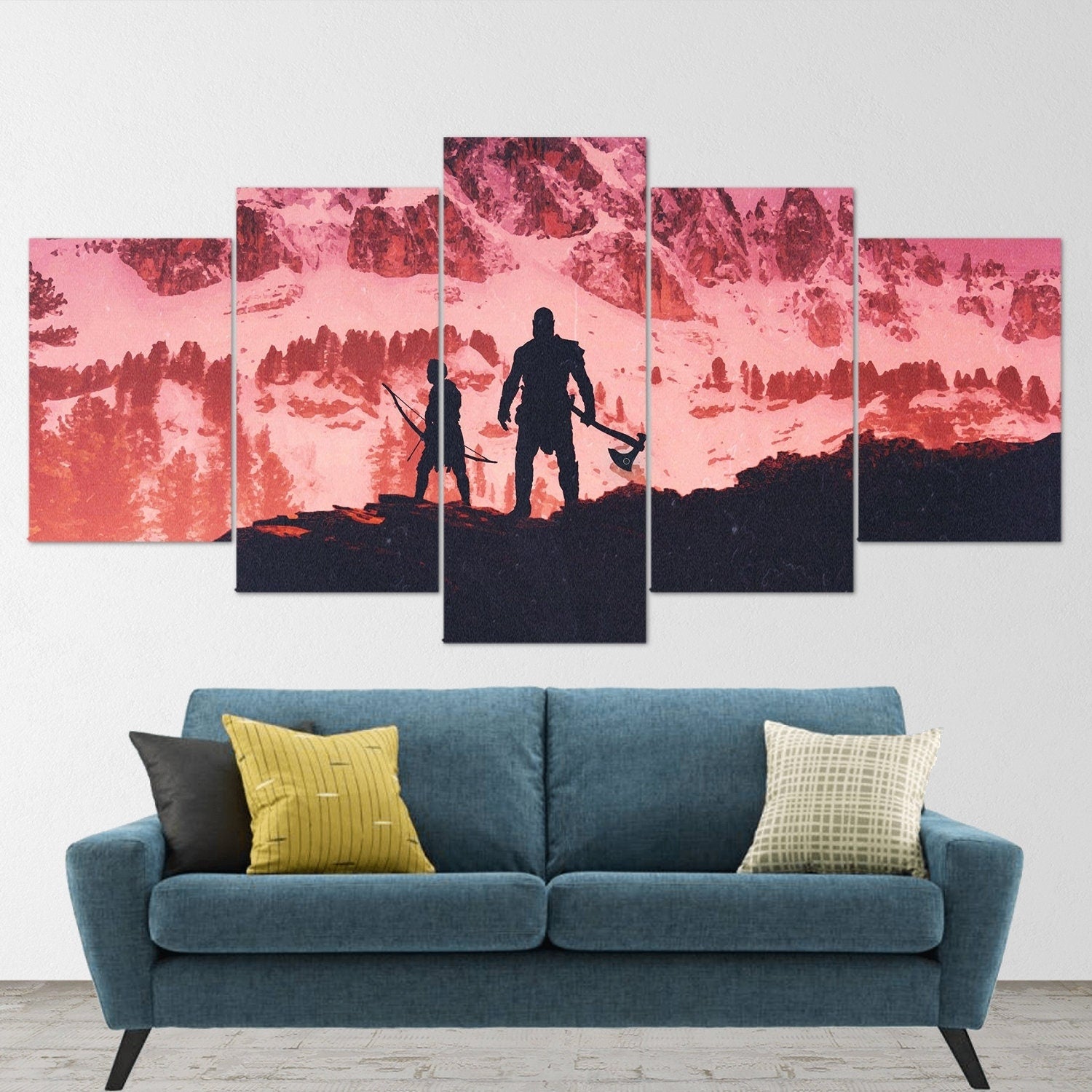 god-of-war-5-piece-canvas-wall-art-kratos-and-atreus-god-of-war-poster-extra-large-wall-art-god-of-war-5-piece-5-panel