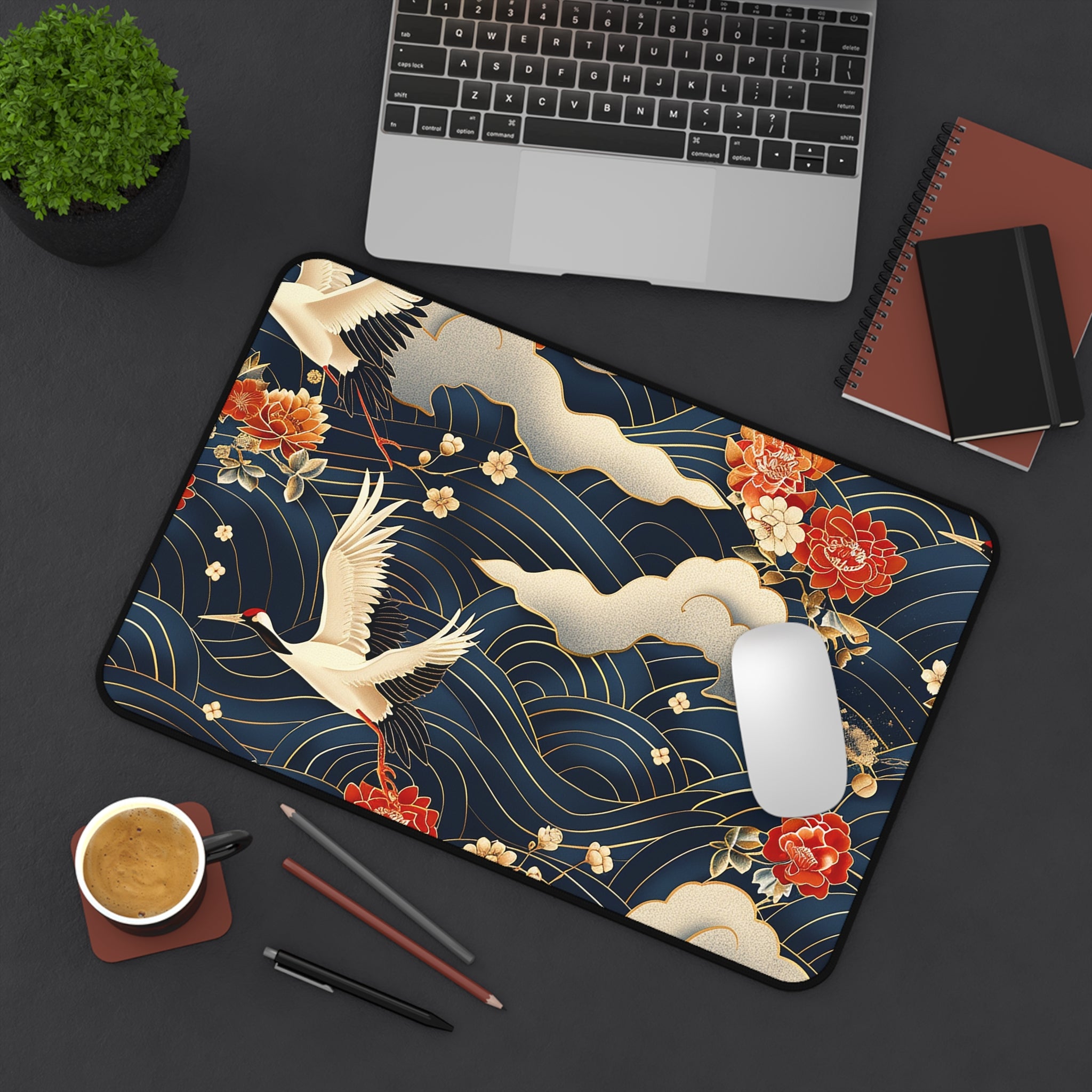 japanese-cranes-art-desk-mat-mousepad-desk-pad-for-home-office-asian-crane-design-gift-for-bird-lovers-office-decor-work-from