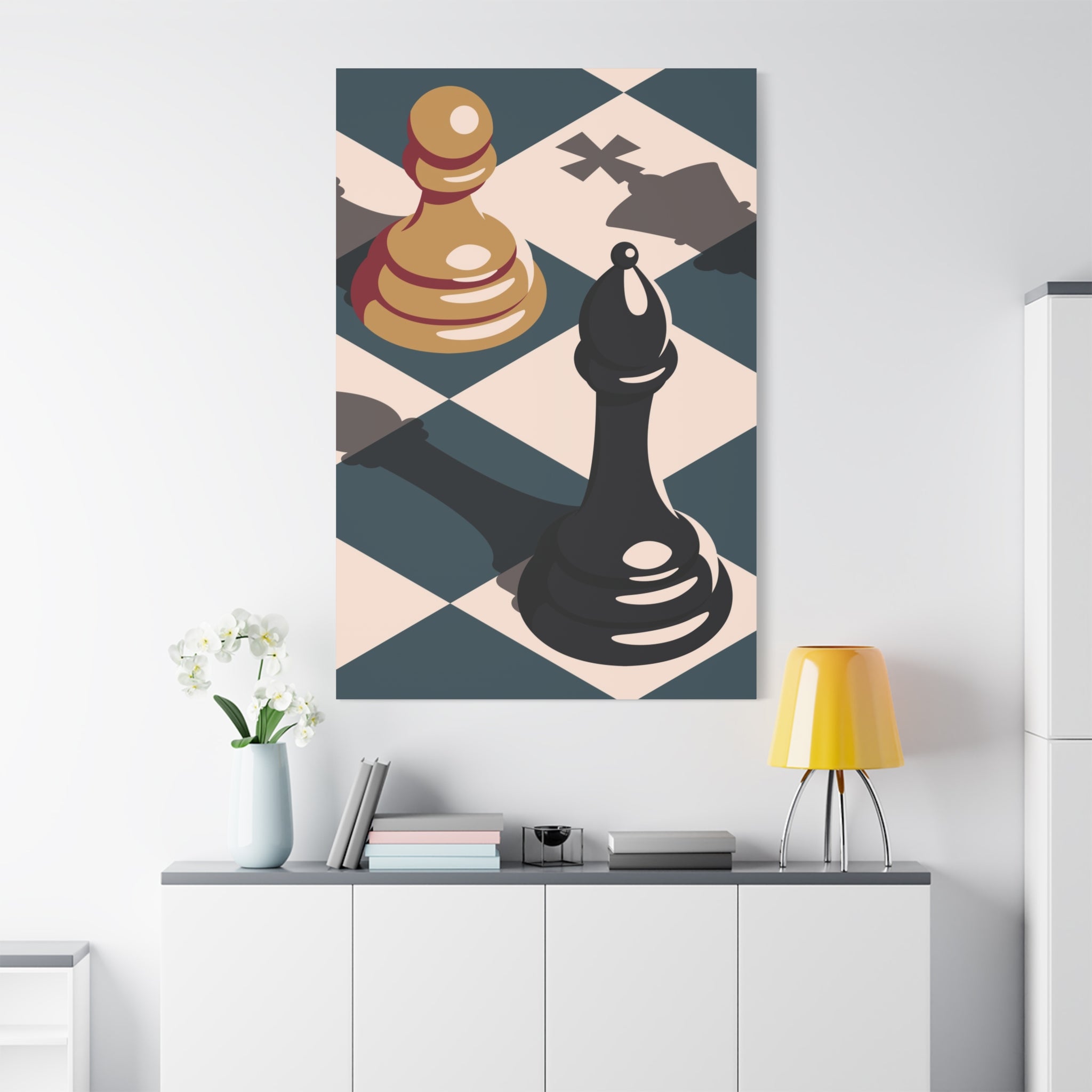canvas-print-chess-bishop-poster-home-decor-chess-lover-gift-matte-art-print-stretched-wall-art-chess-artwork-chess-enthusias