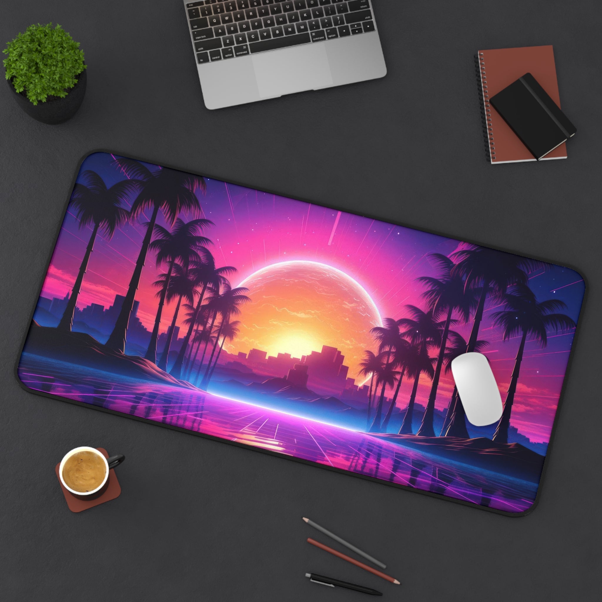 vaporwave-palm-tree-road-mouse-pad-retrowave-delorean-desk-mat-neon-synthwave-desk-pad-vaporwave-sun-and-mountains-vaporwave-
