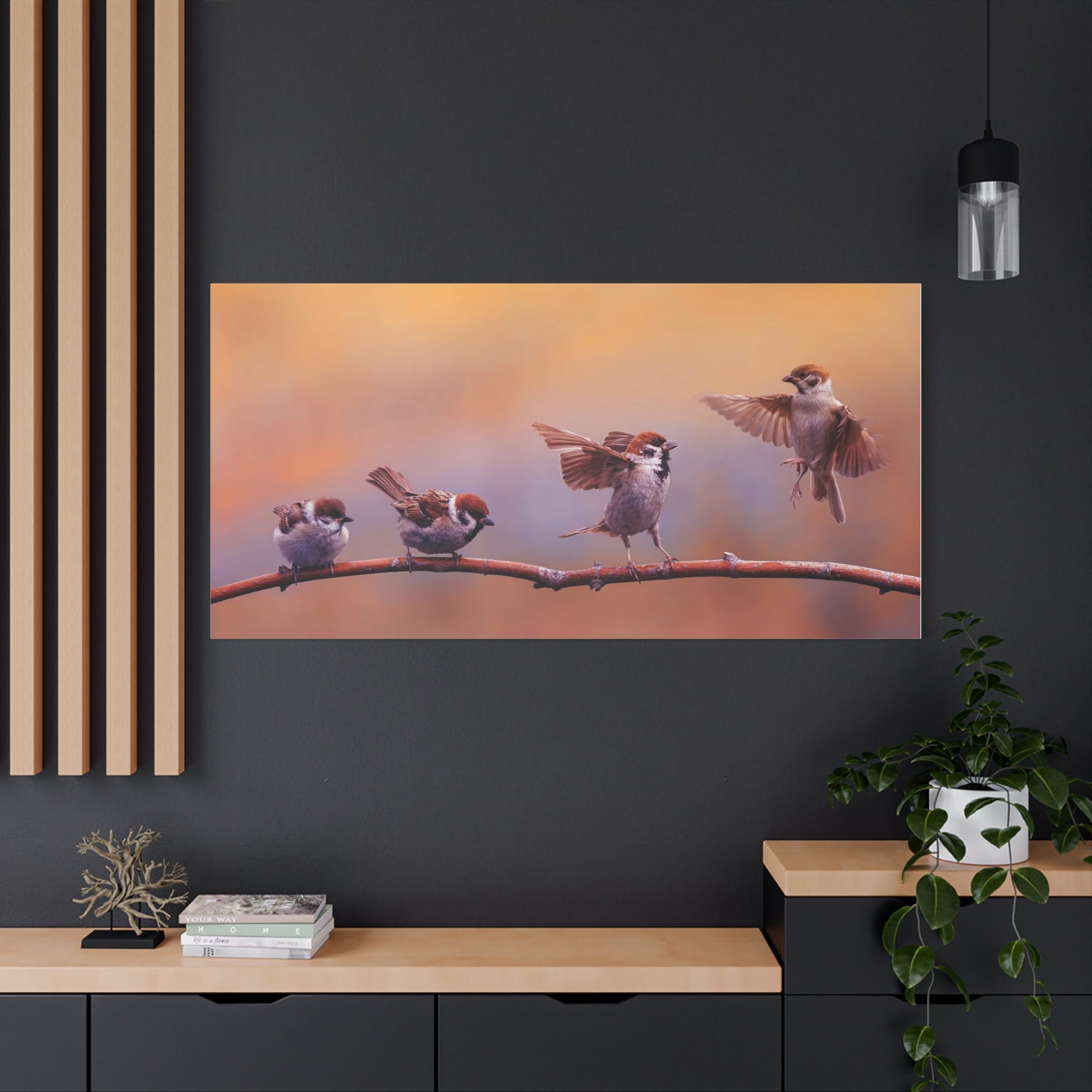 canvas-wall-art-sparrow-bird-lift-off-birds-lover-farmhouse-decor-matte-canvas-print-nature-wall-art-panoramic-animals