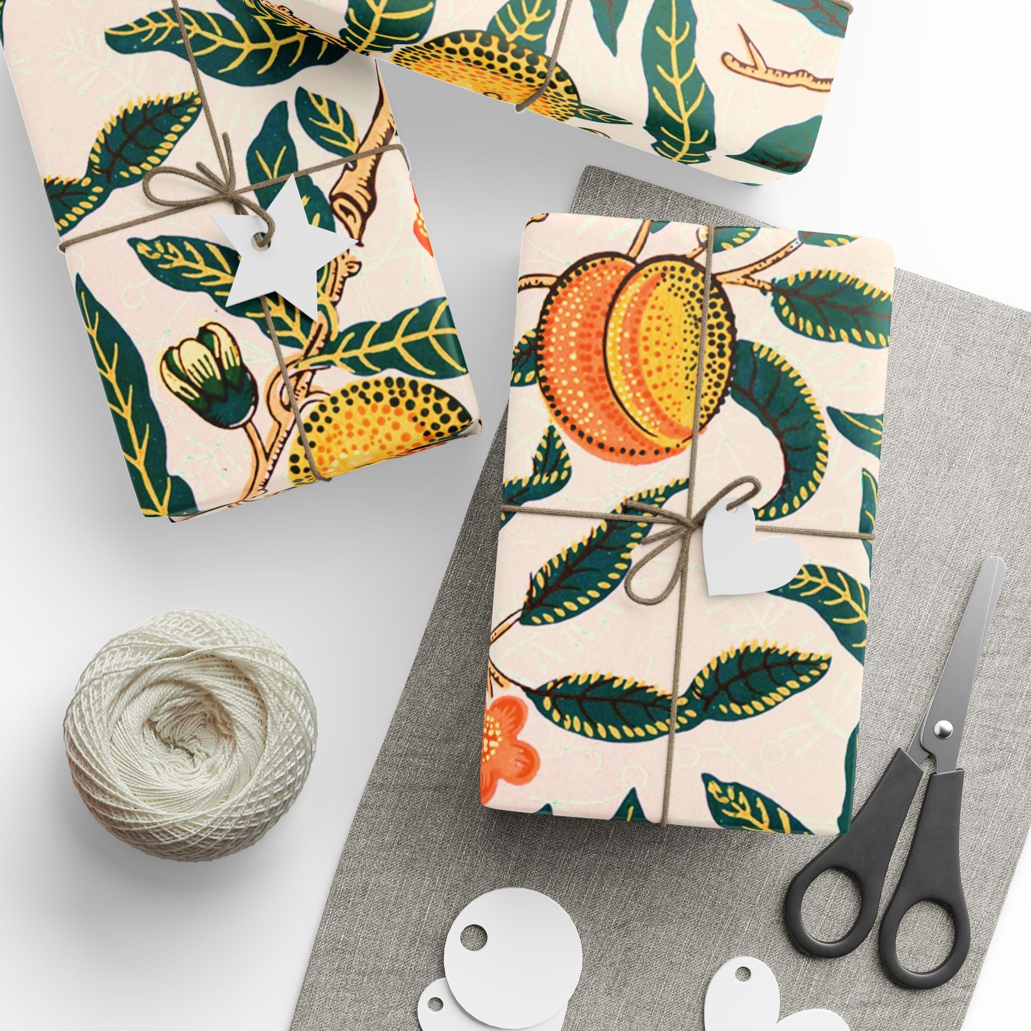 floral-lemon-wrapping-papers-gift-wrap-wedding-wraps-yellow-gift-wrapping-birthday-present-packaging-holiday-craft-supplies