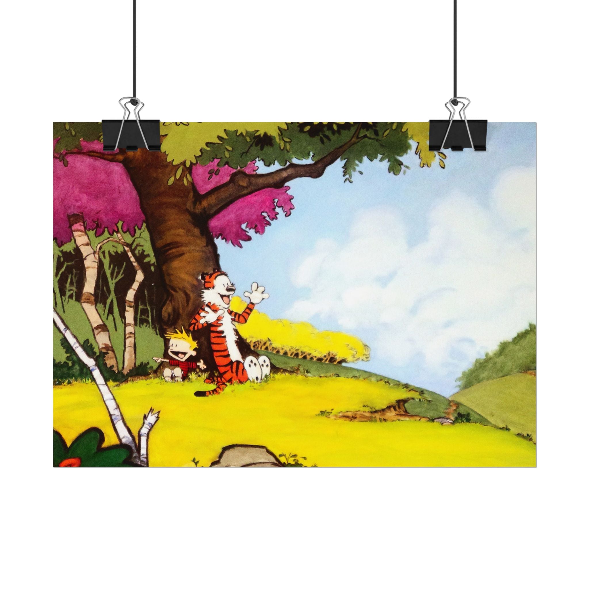 Calvin and Hobbes Poster Wall Art - Nostalgic Cartoon Wall Decor - Unique Birthday Gift for Fans - Timeless Comic Book Design