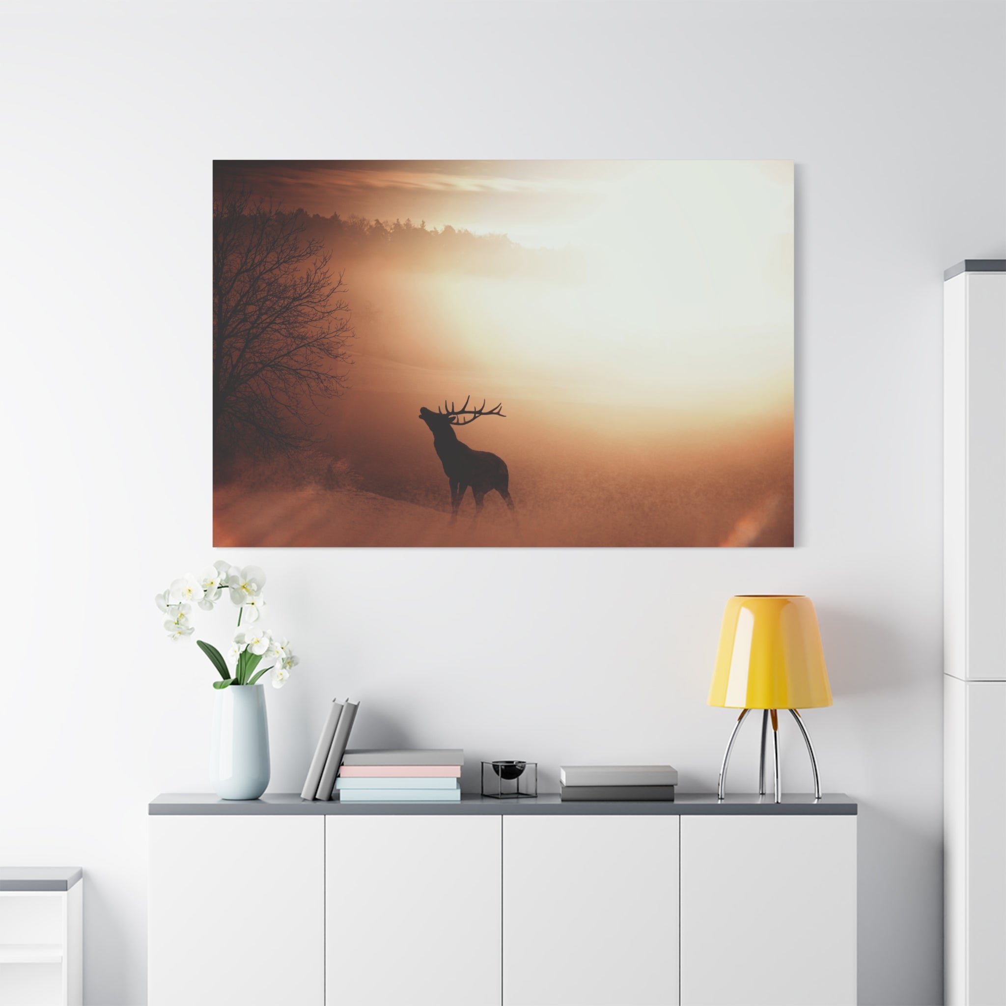 canvas-print-elk-in-forest-nature-home-decor-animal-wall-art-wildlife-decor-matte-stretched-canvas