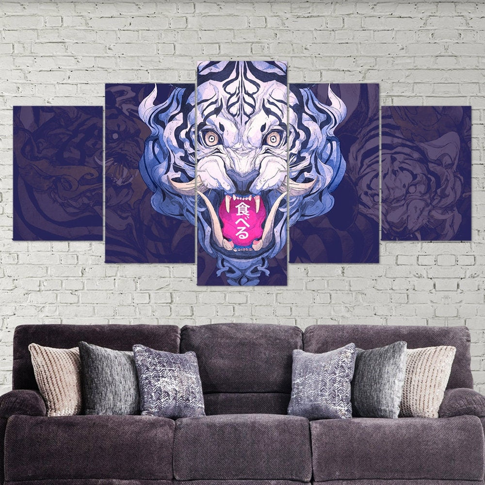 white-tiger-animal-art-tiger-lovers-5-piece-canvas-wall-art-fantasy-canvas-print-tiger-decor-art-large-wall-art-multi-panel-g
