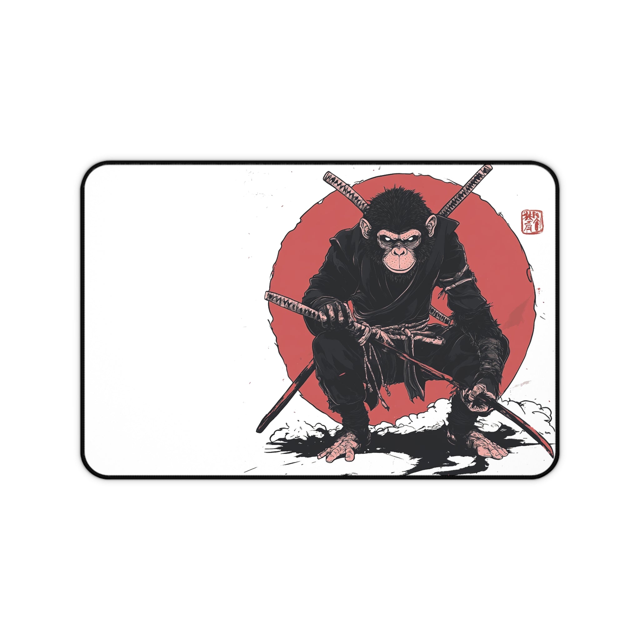 ninja-monkey-mouse-pad-desk-pad-japanese-samurai-design-ninja-warrior-desk-mat-xlarge-mouse-pad