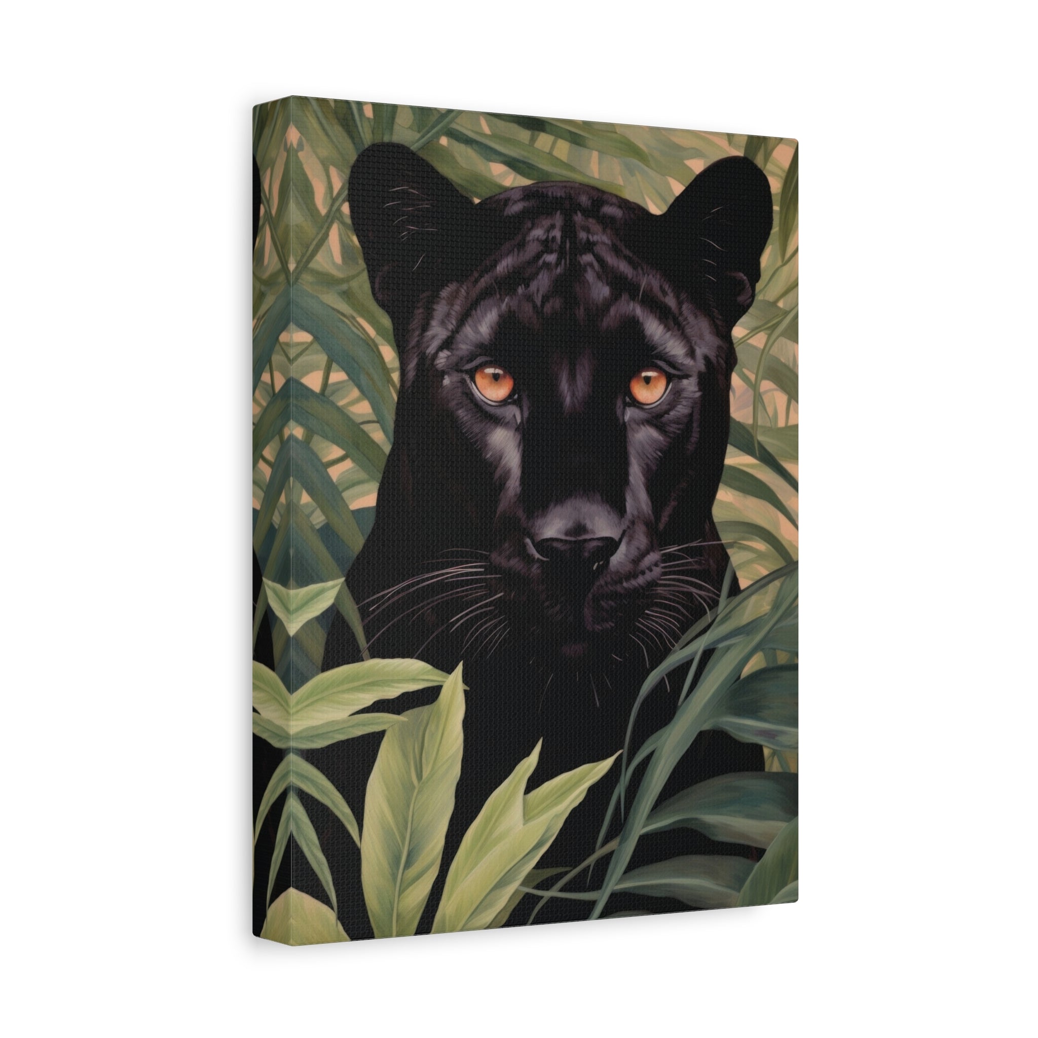 canvas-wall-art-black-panther-in-jungle-african-animal-decor-print-matte-stretched-canvas-wall-hanging-wildlife-theme