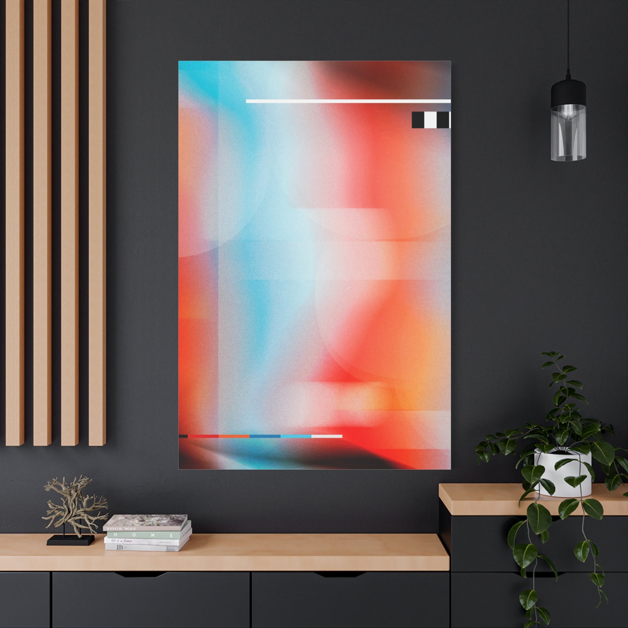 canvas-print-abstract-orange-retro-colorful-home-decor-wall-art-stretched-matte-canvas-living-room-decor-unique-gift-idea