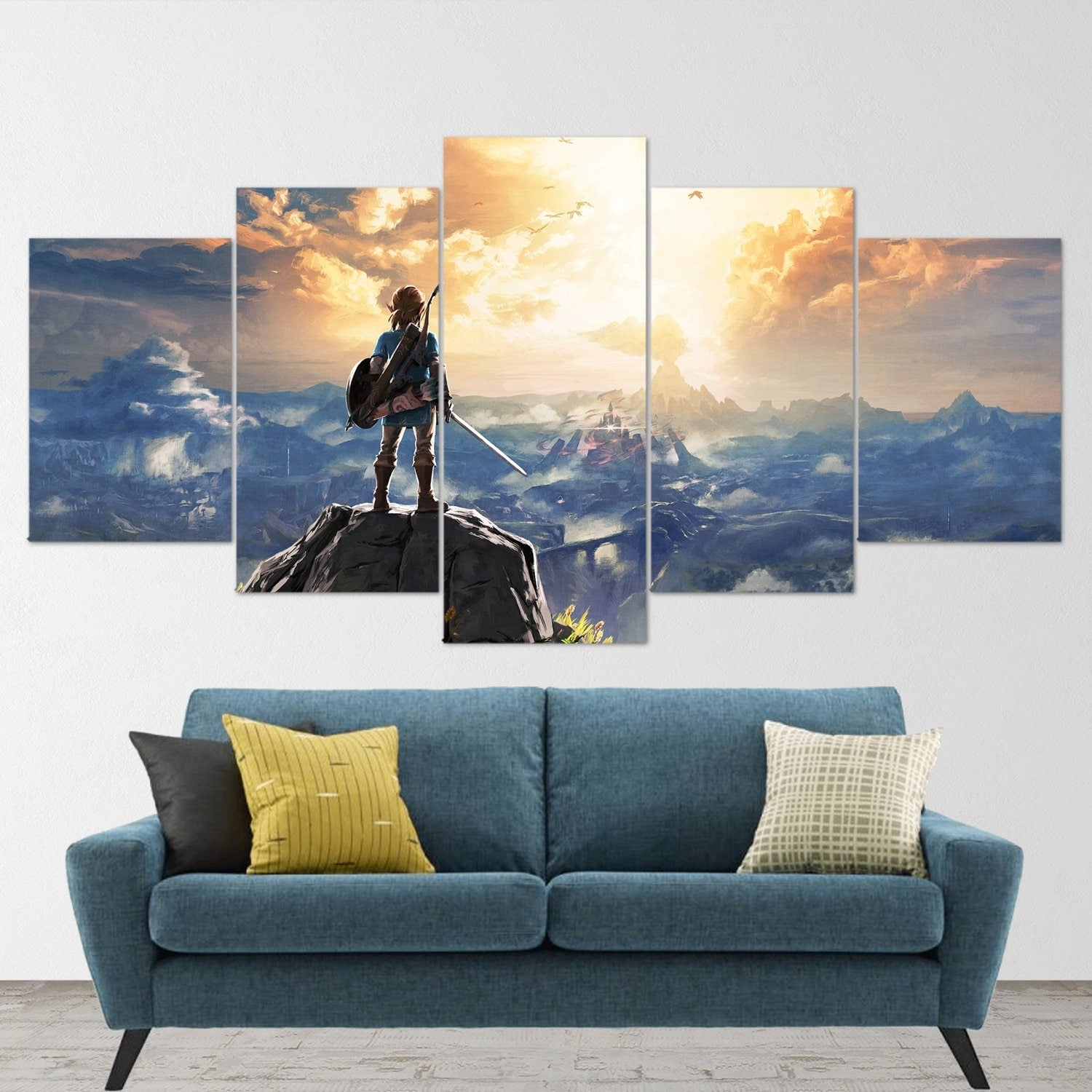 the-legend-of-zelda-5-piece-canvas-wall-art-extra-large-wall-art-the-legend-of-zelda-poster-the-legend-of-zelda-5-piece-5-pan