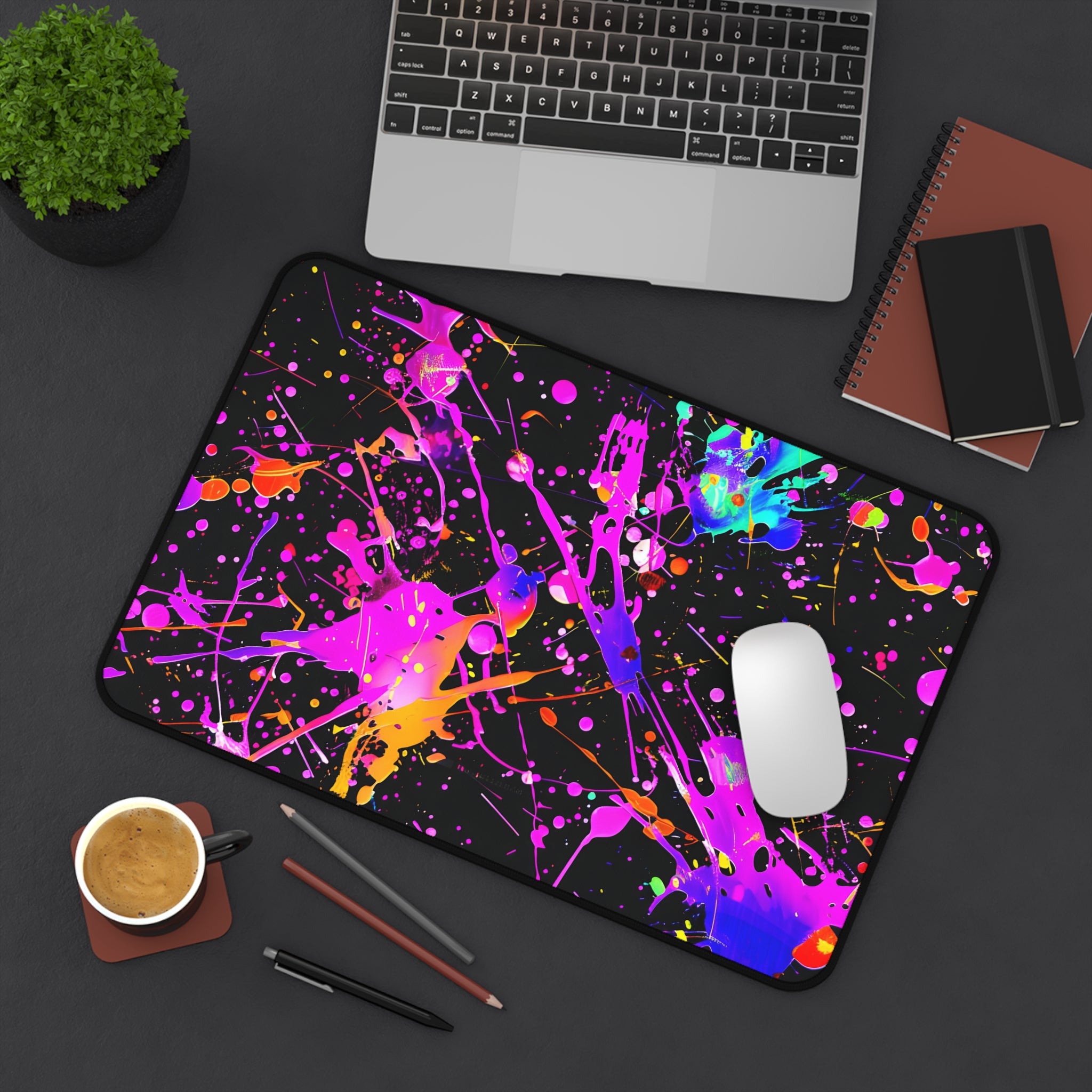 neon-abstract-paint-splatter-desk-mat-blue-pink-large-gaming-mouse-pad-colorful-work-from-home-desk-accessory-desk-blotter